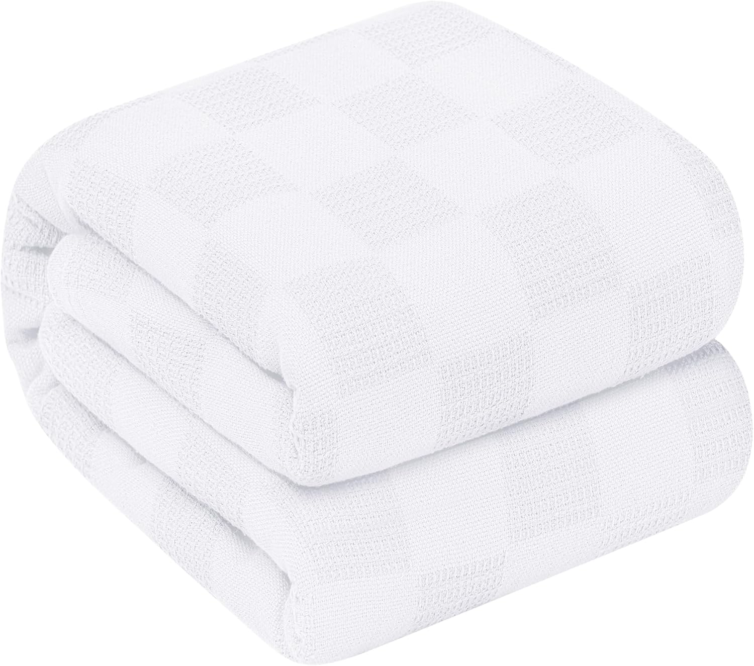Oakias 100% Cotton Blanket Queen Size, White 90 x 90 Inches – 350 GSM Soft