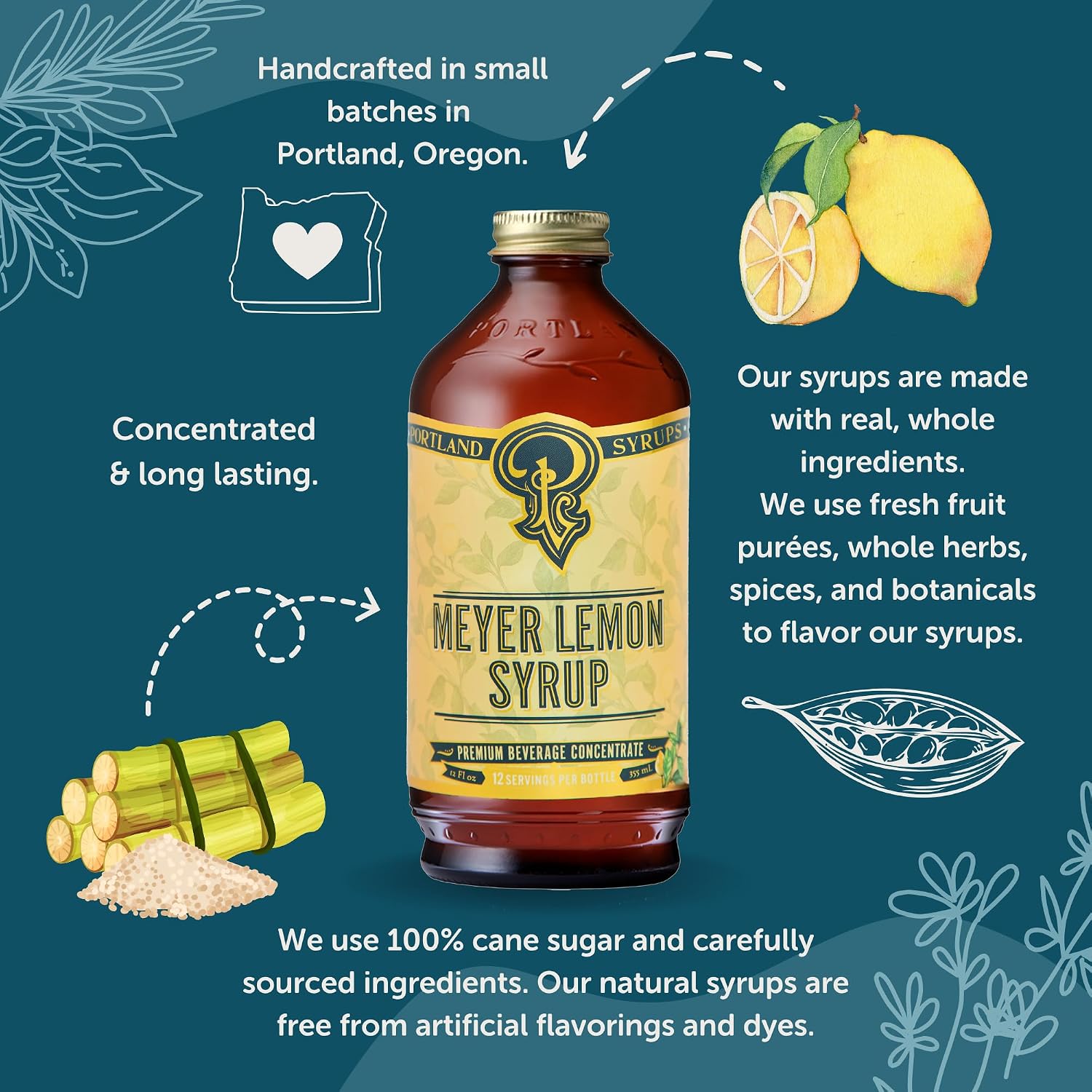 Portland Syrups Marionberry Syrup for Cocktails, 12 oz, 12 Servings