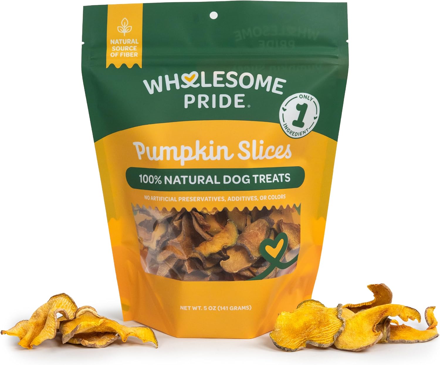 Wholesome Pride Banana Bites Dog Treats – 2-Ingredient Banana Chips for Dogs, Grain-Free, Banana & Coconut Oil, 8 oz