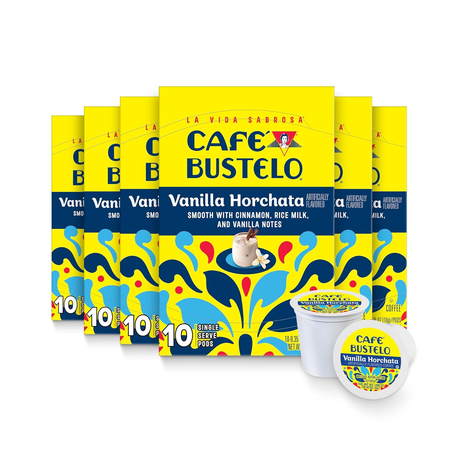 Café Bustelo Espresso Style Dark Roast, Single Serve Coffee Pods, 12 Count (Pack of 6)