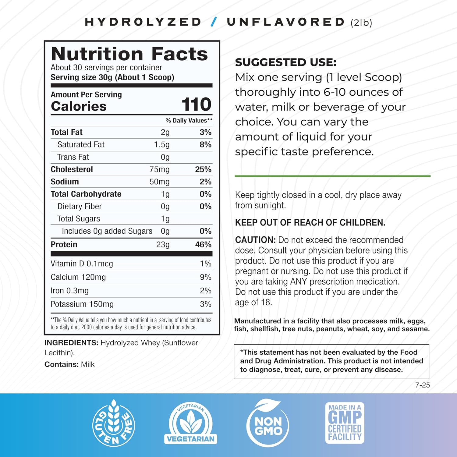 Muscle Feast Grass Fed Hydrolyzed Whey Protein Powder, Chocolate (2lb) | All Natural Hormone-Free, Hydro Whey Powder for Men and Women, Clean, Non-GMO, Delicious Hydrolyzed Protein Powder