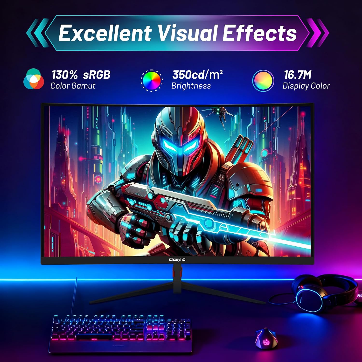 34 Inch Ultrawide Curved Gaming Monitor - WQHD 3440x1440p, 165Hz, 120% sRGB, FreeSync, VESA Mountable (DP&HDMI Cable Incl.) - Immersive PC Monitor for Gamers & Professionals, Black