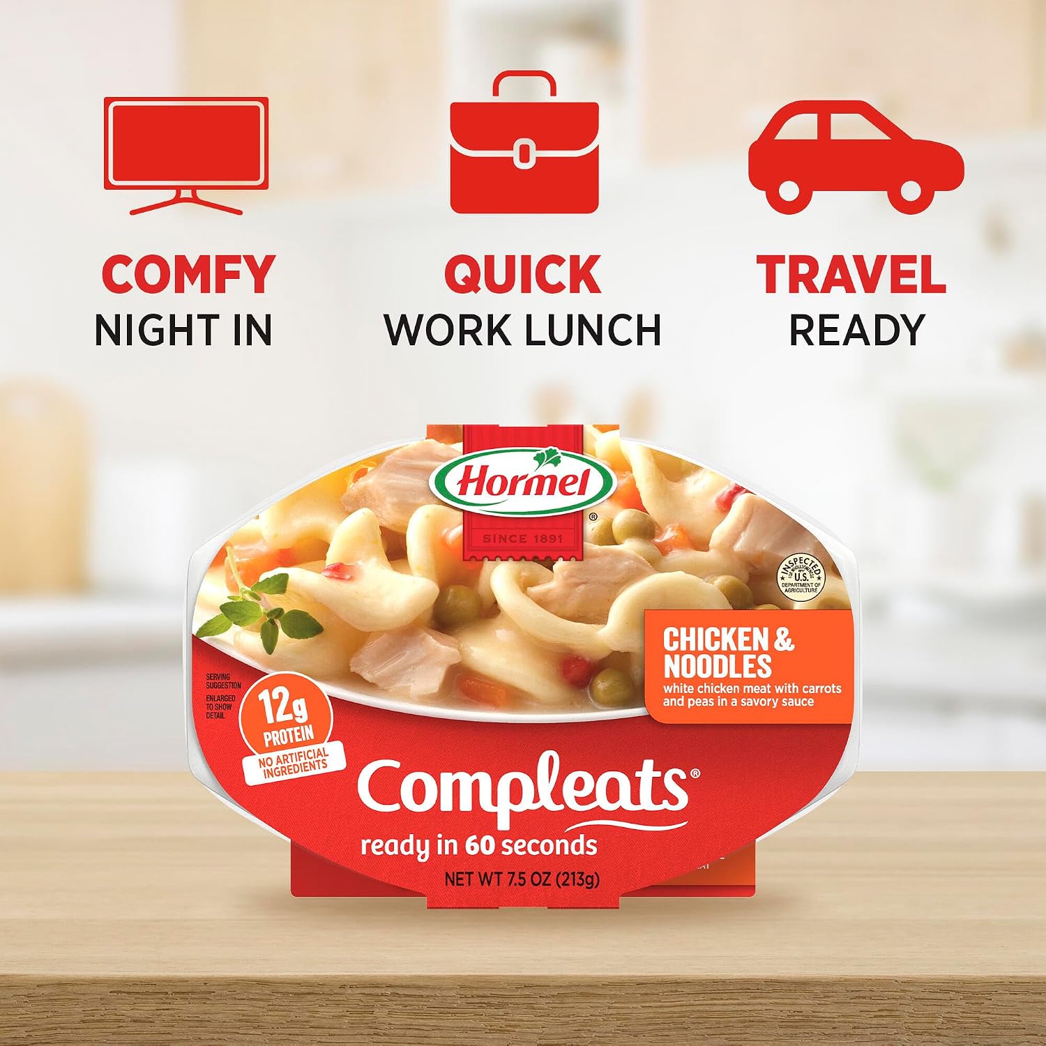 HORMEL COMPLEATS Chicken Alfredo Microwave Tray, 10 oz. (6 Pack)