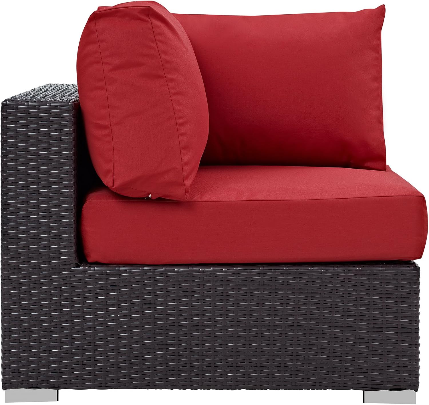Modway Convene Wicker Rattan Outdoor Patio Loveseat in Espresso White