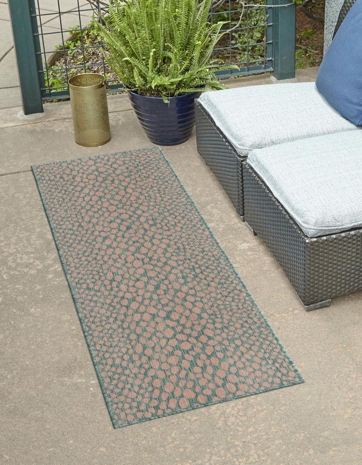 Unique Loom Outdoor Collection Area Rug - Cape Town (9' x 12' Rectangle, Blue/Ivory)