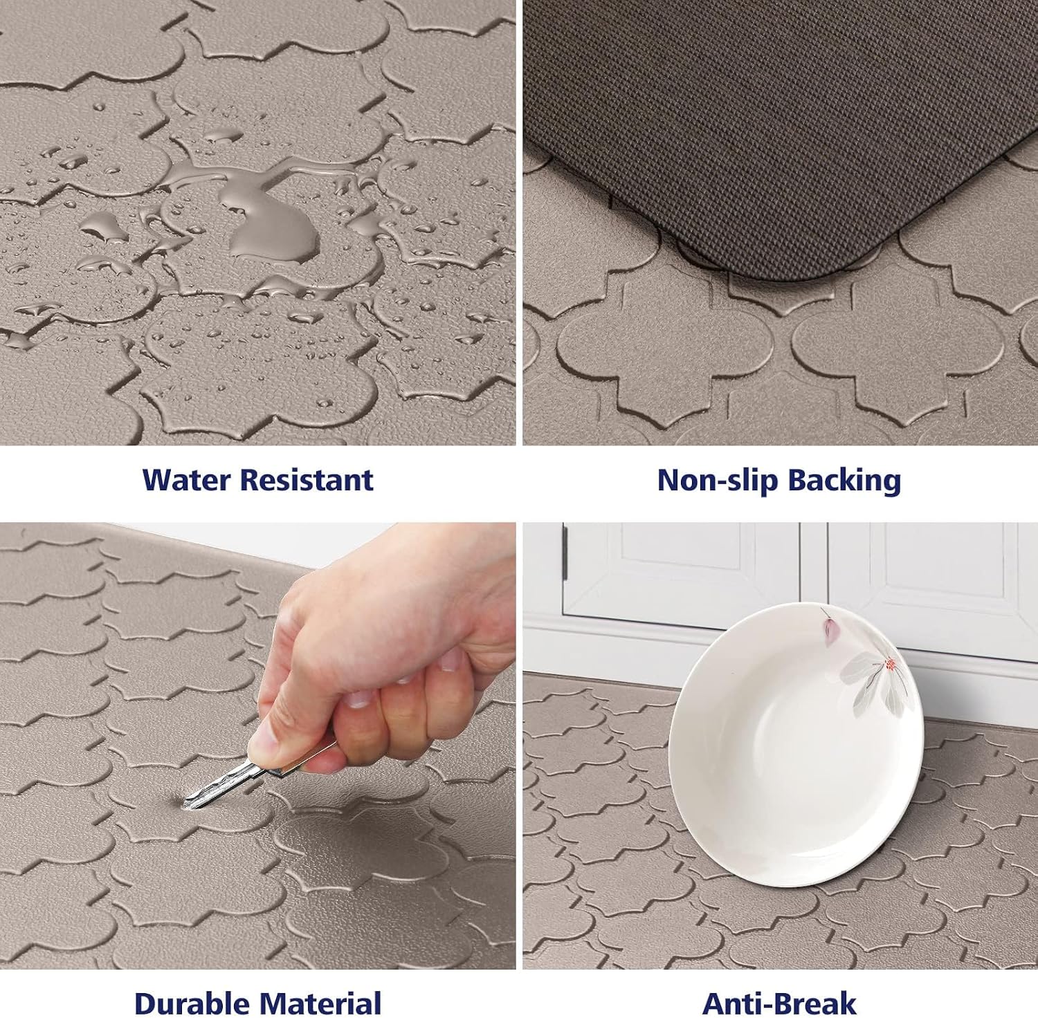 WISELIFE Kitchen Mat Cushioned Anti Fatigue Floor Mat, 17.3"x60", Thick Non Slip Waterproof Kitchen Rugs and Mats, Standing Mat for Floor, Home