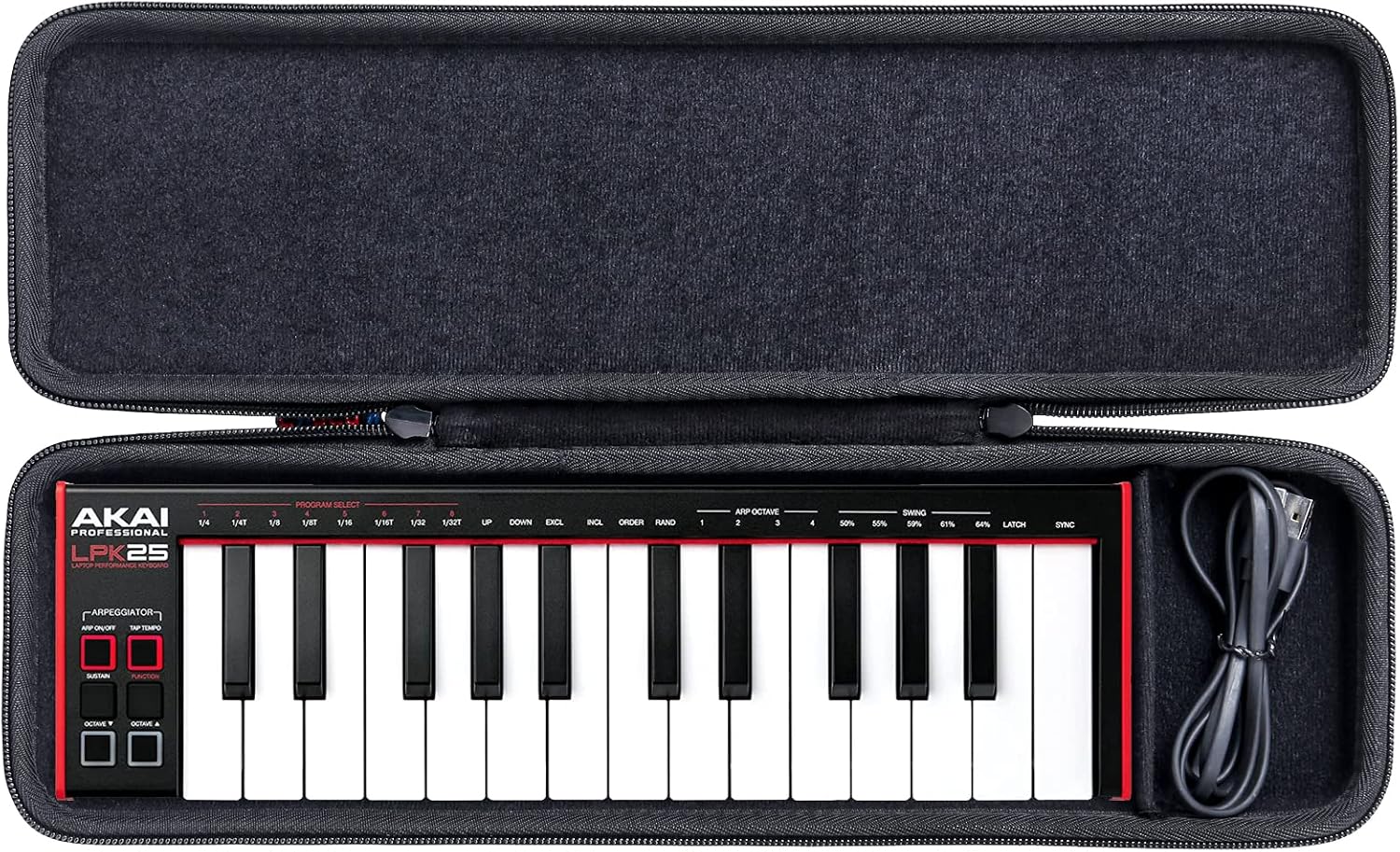 khanka Hard Carrying Case Replacement for AKAI Professional LPK25 - USB MIDI Keyboard Controller, Case Only