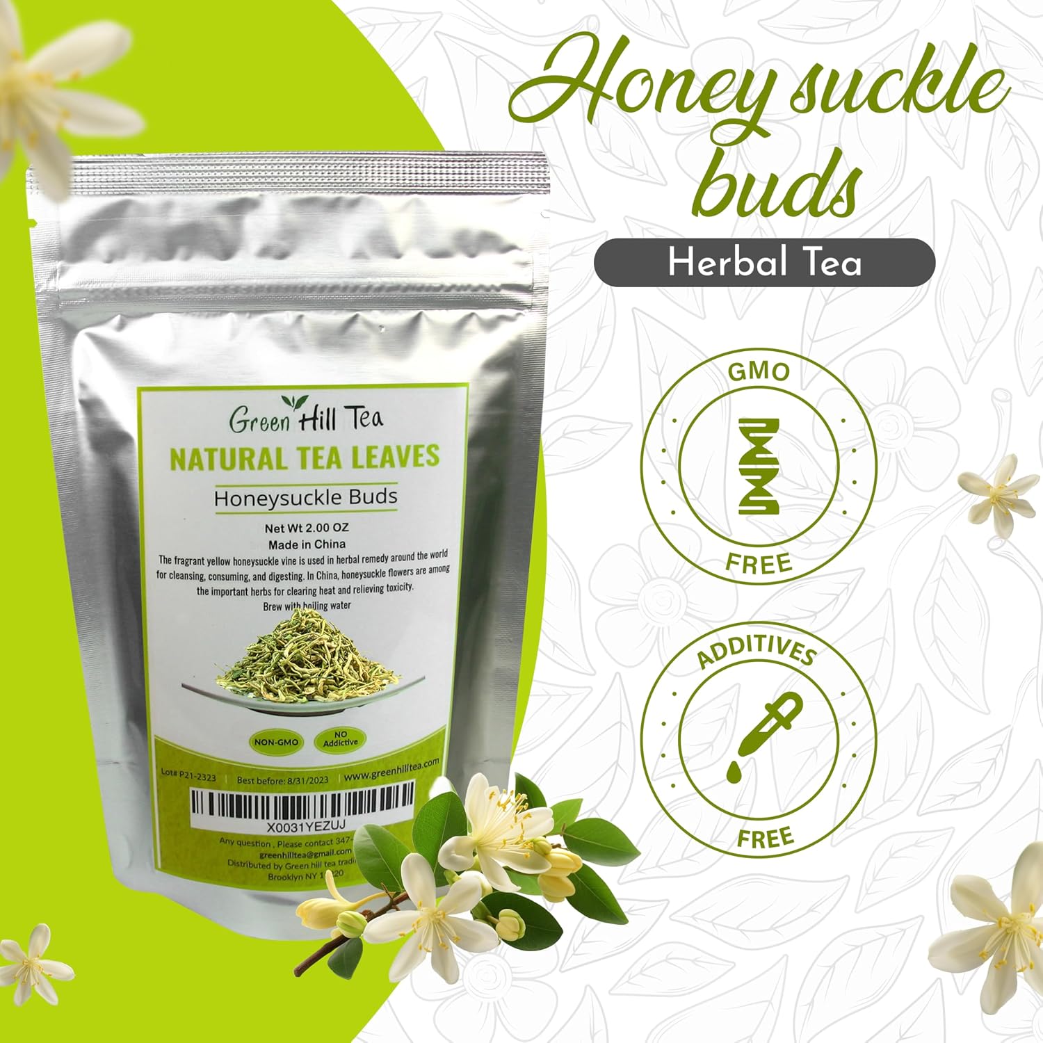 Green Hill Tea Osmanthus Flower Dried – Premium– Fragrant Osmanthus Dried Flowers -Loose Leaf Tea – 100% Pure, Natural, Non-GMO – Great for Brewing, Baking & Infusions 4 OZ