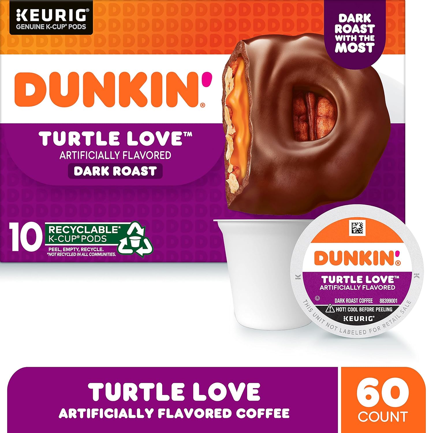 Dunkin’ French Vanilla Artificially Flavored Coffee, 60 Keurig K-Cup Pods | 6 boxes of 10 single serve coffee pods each, Smooth & rich flavor, Made with arabica coffee, Shelf stable, SNAP EBT eligible