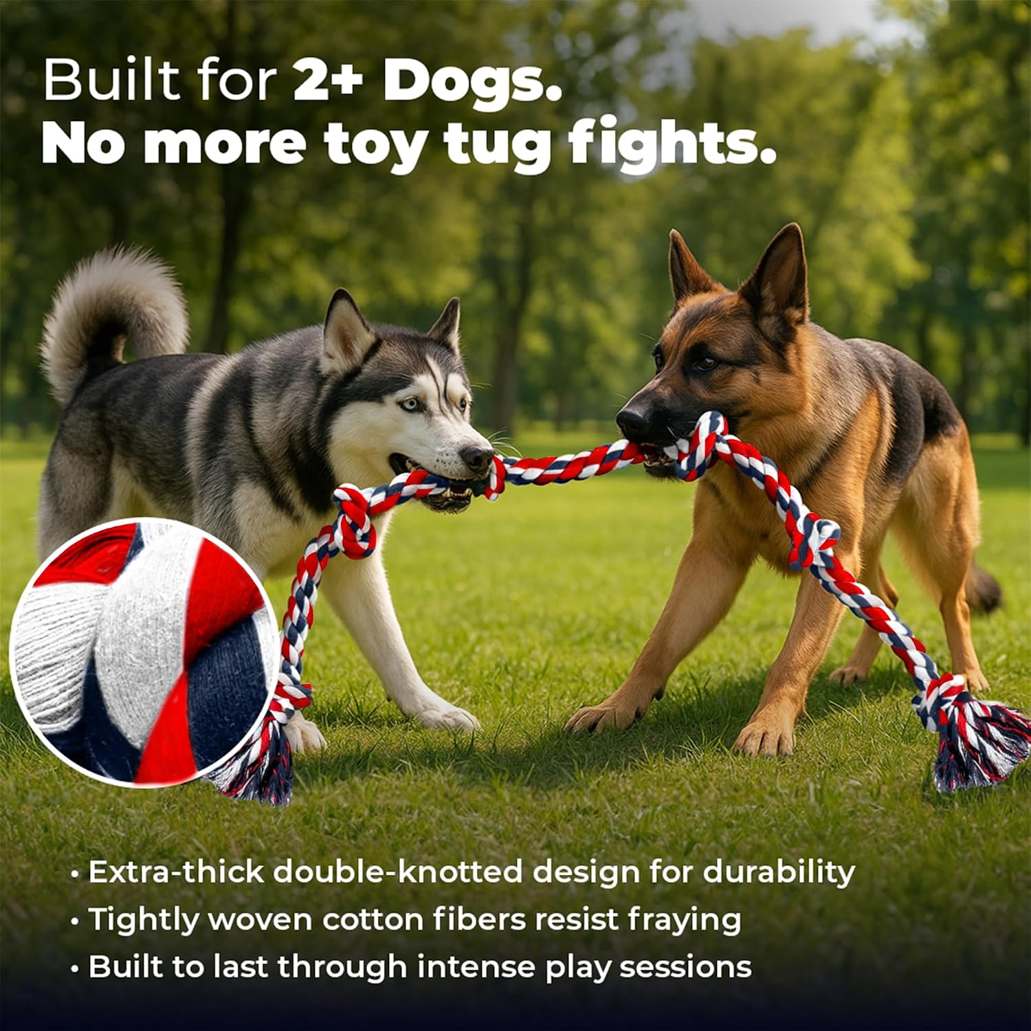 Pacific Pups Products Giant Dog Rope Toy, 42 Inch Tug of War Rope, Green