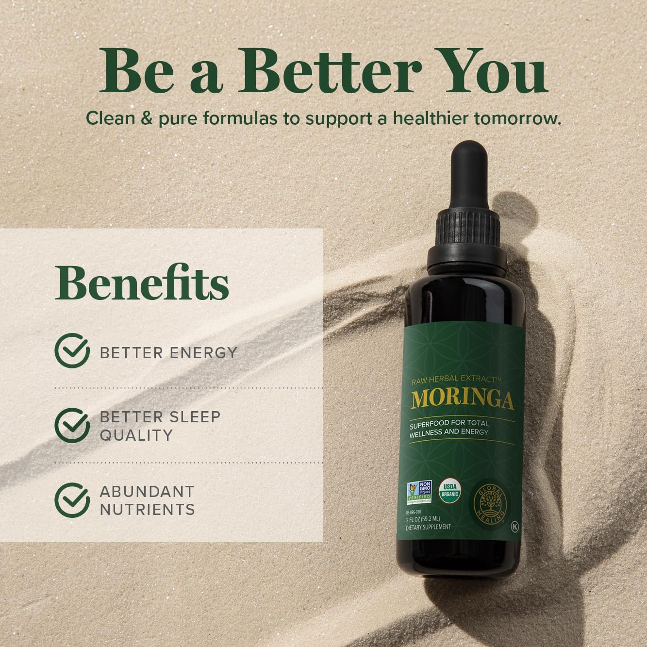 Moringa Oleifera Liquid Extract Drops, Organic, Vegan, Max Absorption