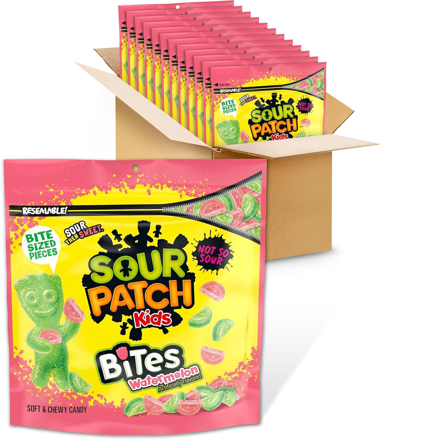 SOUR PATCH KIDS & SWEDISH FISH Soft & Chewy Gummy Candy Variety Pack, 15 ct