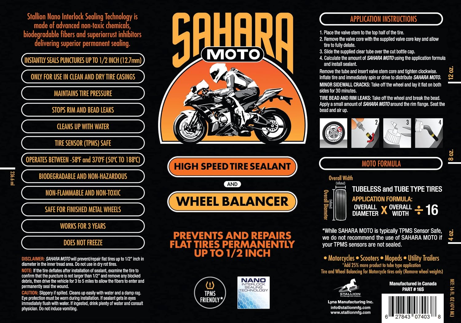High Speed Tire Sealant and Wheel Balancer 16 oz liquid
