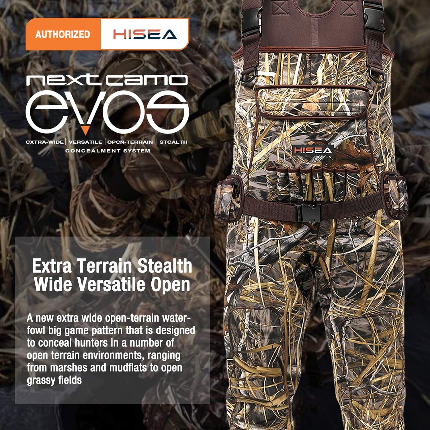 HISEA Hunting Waders for Men 600G Insulated Neoprene Chest Wader Waterproof | 4.5mm Neoprene, with Boots, for Fishing & Duck Hunting
