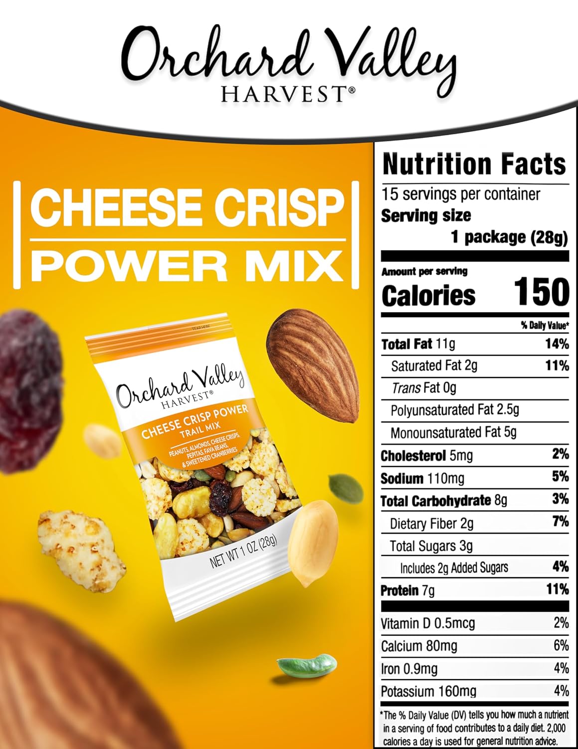 Orchard Valley Harvest Choc Nut Mix Multipack, 1 oz, Pack of 8 | Dark Chocolate Raisins, Almonds & Peanuts, Gluten Free, Stand Up Bag, Non-GMO, 4g Plant Protein, On-The-Go Snack