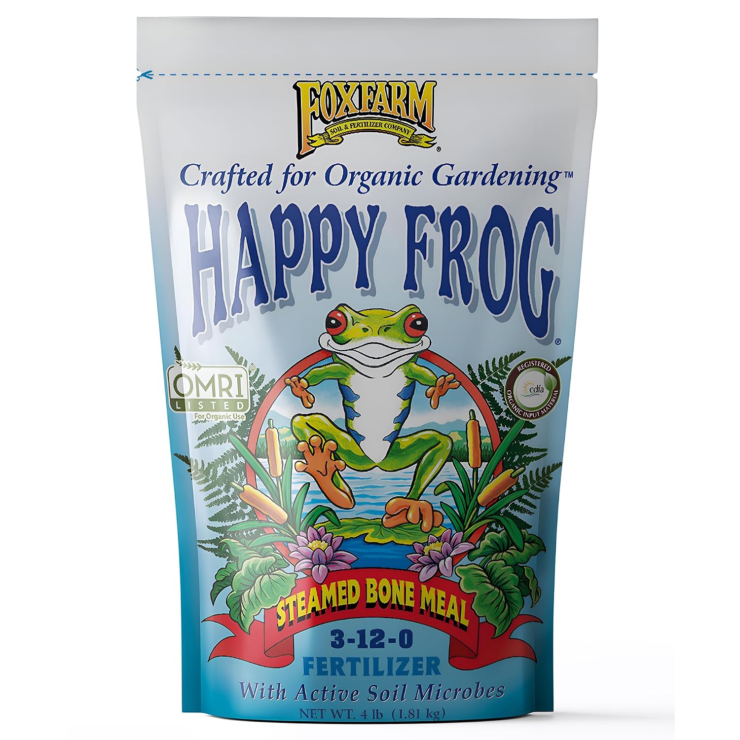 FoxFarm Happy Frog Steamed Bone Meal Fertilizer - Fine-Screened Phosphorus Fertilizer with Calcium & Mycorrhizal Fungi