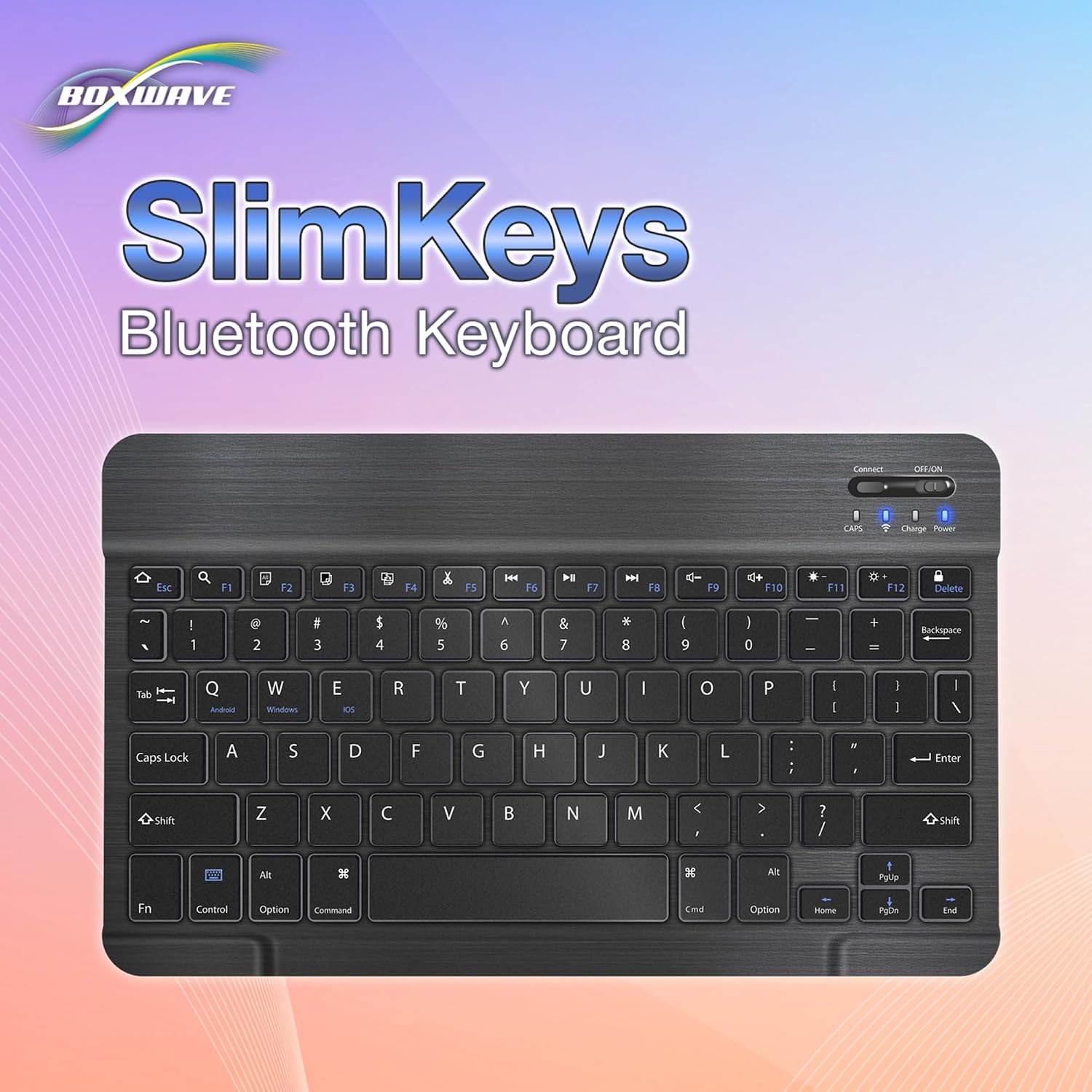 BoxWave Keyboard Compatible with Motorola Bravo MB520 - SlimKeys Bluetooth Keyboard, Portable Thin with Chiclet-Style Keys - Jet Black