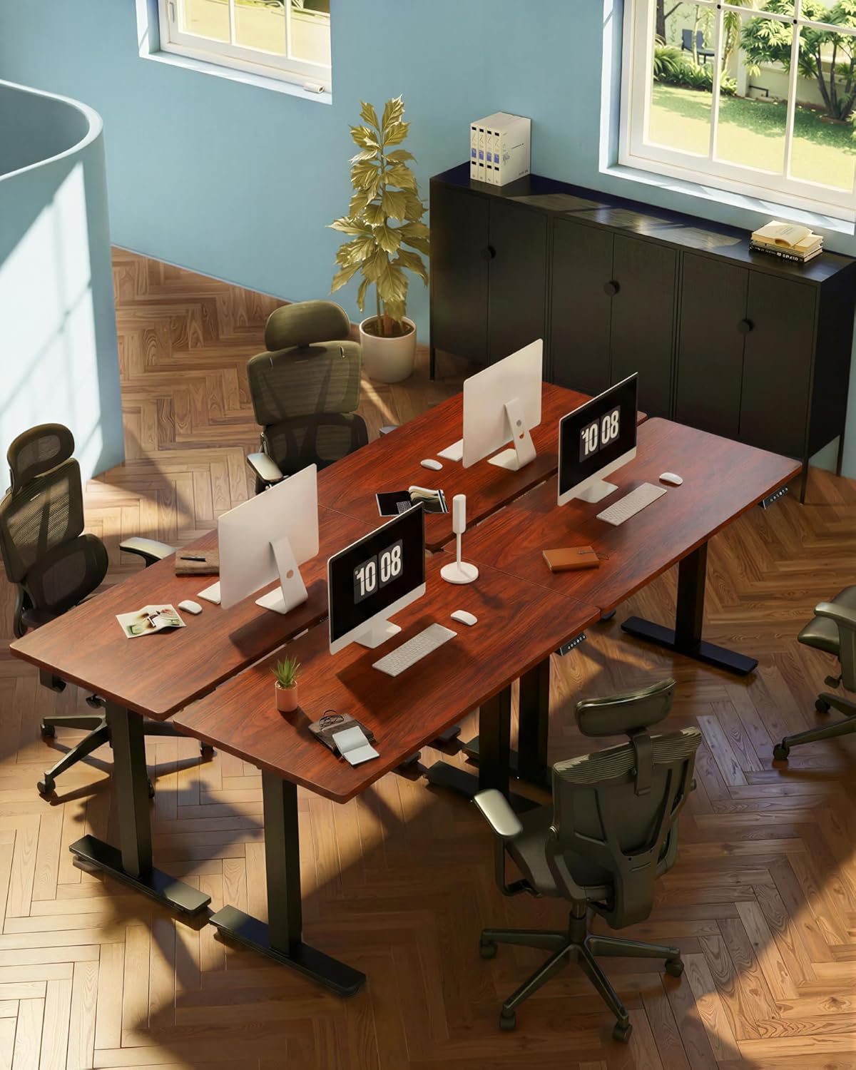 FLEXISPOT EN1 One-Piece Standing Desk, Electric Adjustable with 4 Memory Presets, 176 LBS Capacity, Stable & Quiet
