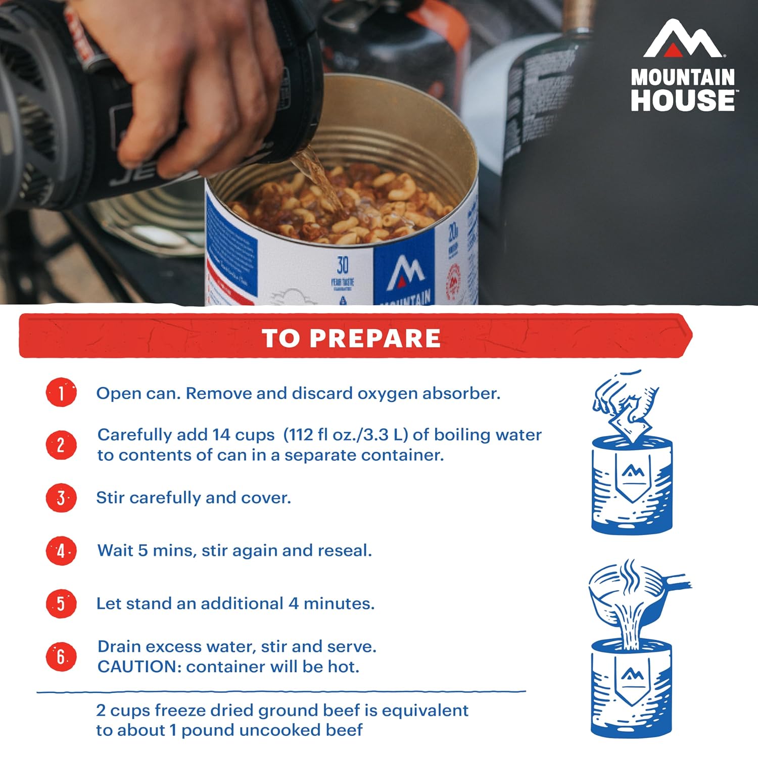 Mountain House Diced Beef | Freeze Dried Survival & Emergency Food | #10 Can | Gluten-Free, 30122