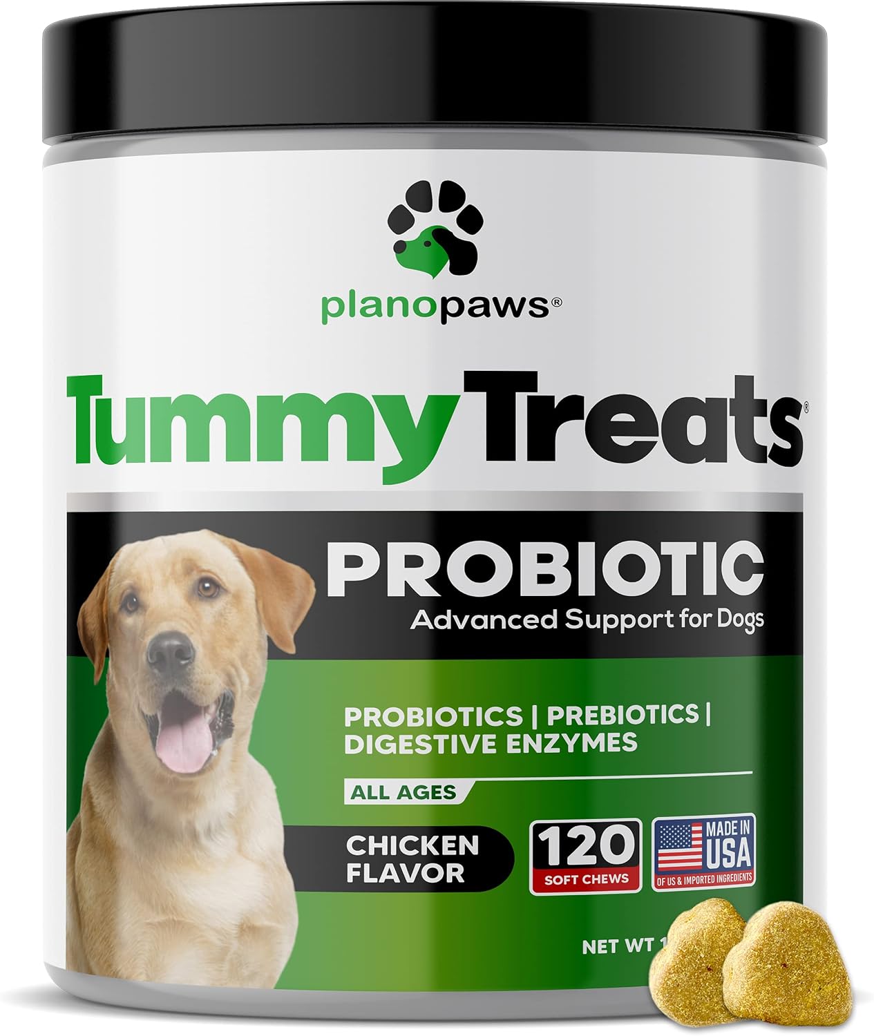 Probiotics for Dogs Digestive Health - Dog Probiotics and Digestive Enzymes - Allergy Relief for Dogs - Probiotic for Dogs Gut Health - Puppy Probiotic Tummy Treats - 120 Dog Probiotic Chews | Gut Health, Allergy and Immune, 4B CFU, 5 Strains, Chicken Fl…