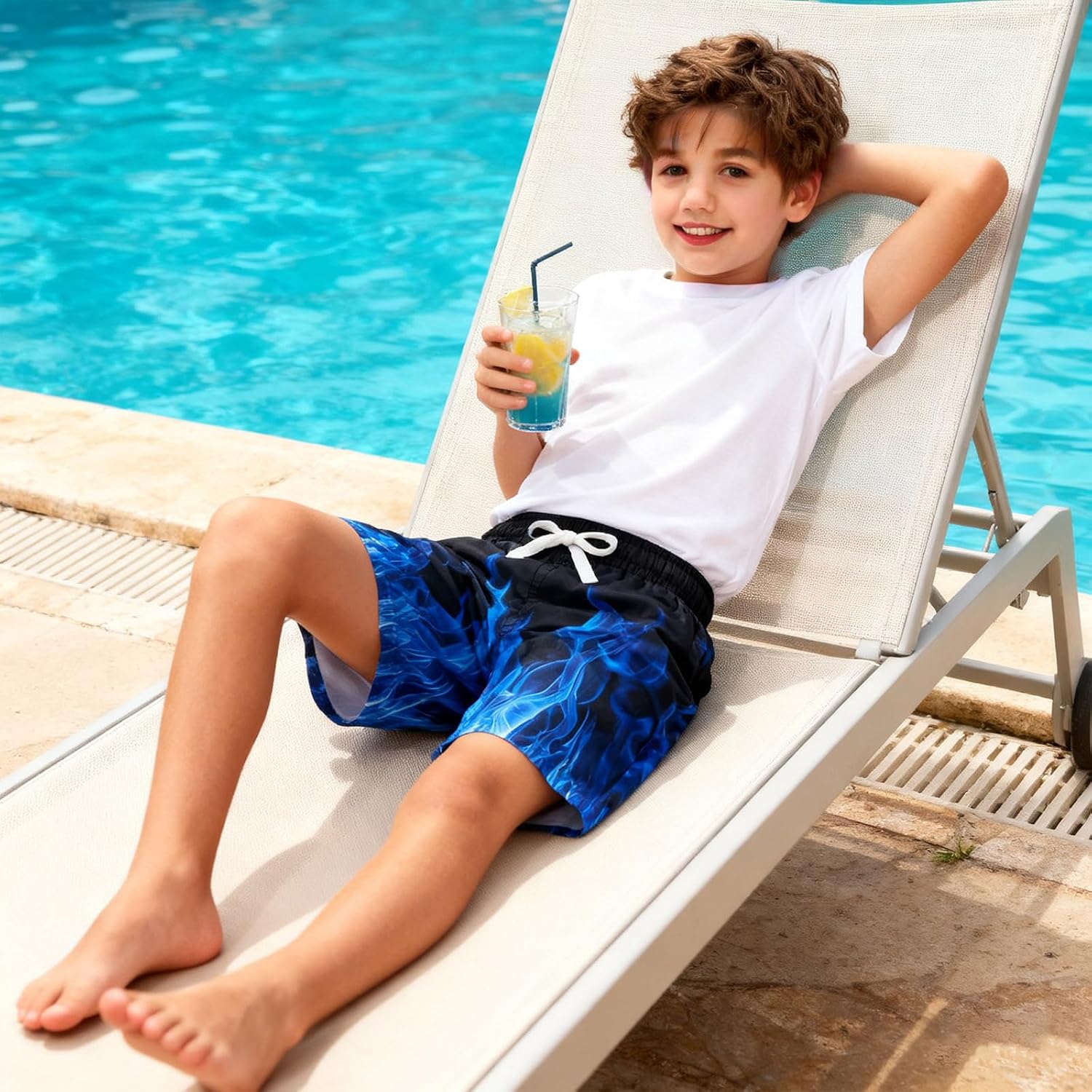 BFUSTYLE Boys Swim Trunks Mesh Lining Kids Bathing Suit 5-14 Years Shorts