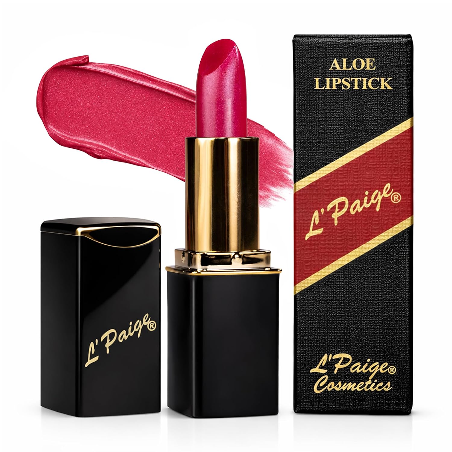 L’Paige Rosy Pearl Lipstick | Sheer Neutral Rose Lip Color | Aloe Vera Moisturizing Formula | Long-Lasting Hydrating Finish | Soft Silvery Pink Shade L56