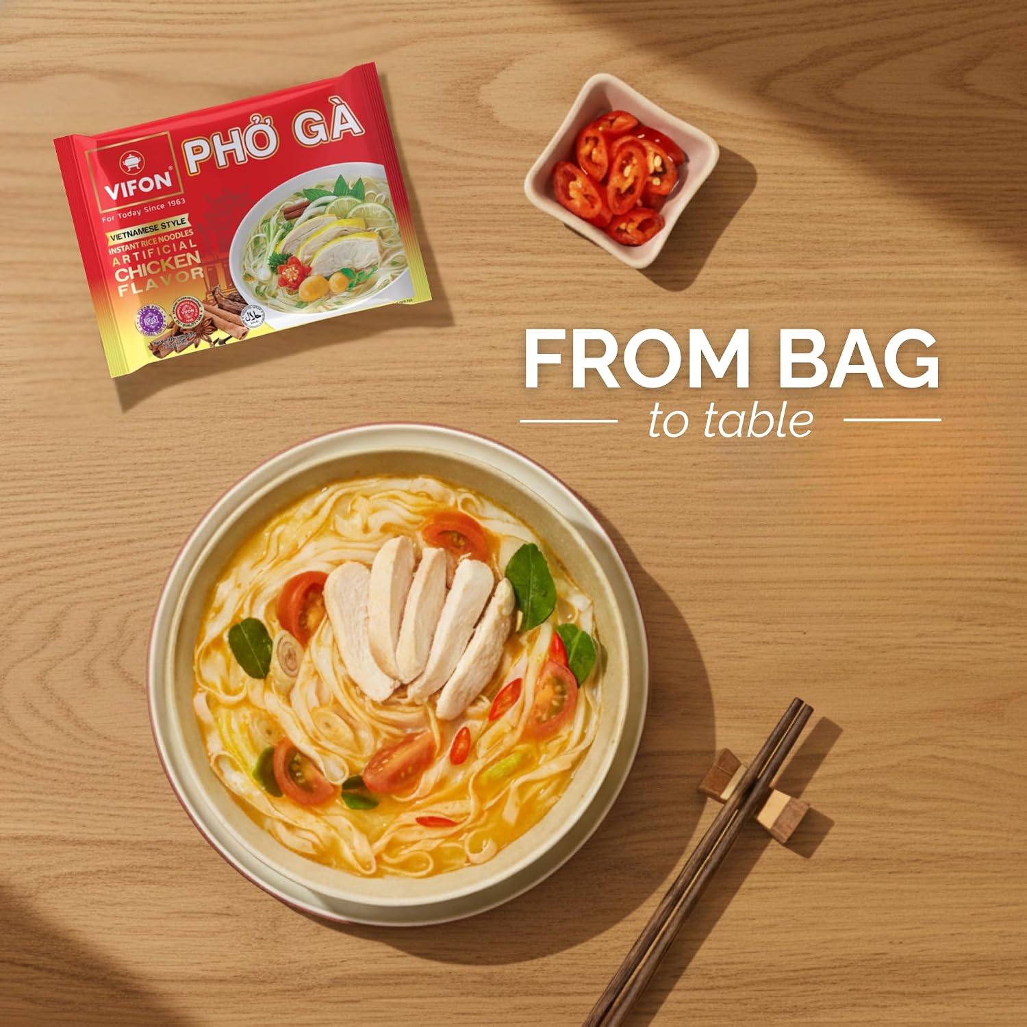 VIFON Phở Bò Vietnamese Style Instant Rice Noodles, 2.11 oz (Pack of 24) | Halal Certified | Authentic Vietnamese Phở | Ready in 3 Minutes