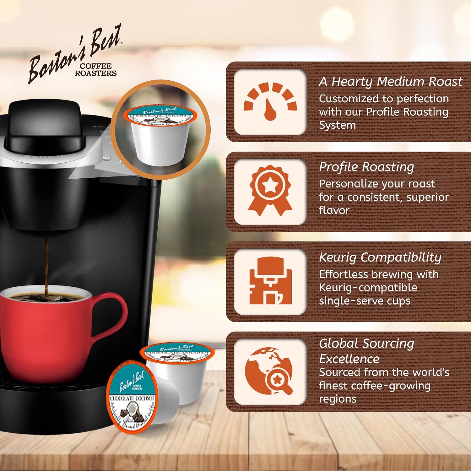 Boston’s Best - Aloha Coconut Flavored Delicious Gourmet Coffee Compatible with Keurig Coffee Maker, 1 Count (42 Single Serve Cups)