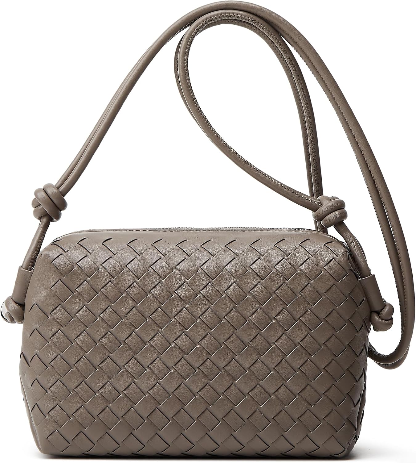 Woven Crossbody Bag for Women: Vegan Leather Handbag for Leisure | Classic Handwoven Bag For Style - Compact Design, Lightweight, Minimalist Style, Fits Phone, Cards & Key, Ideal for Daily Use