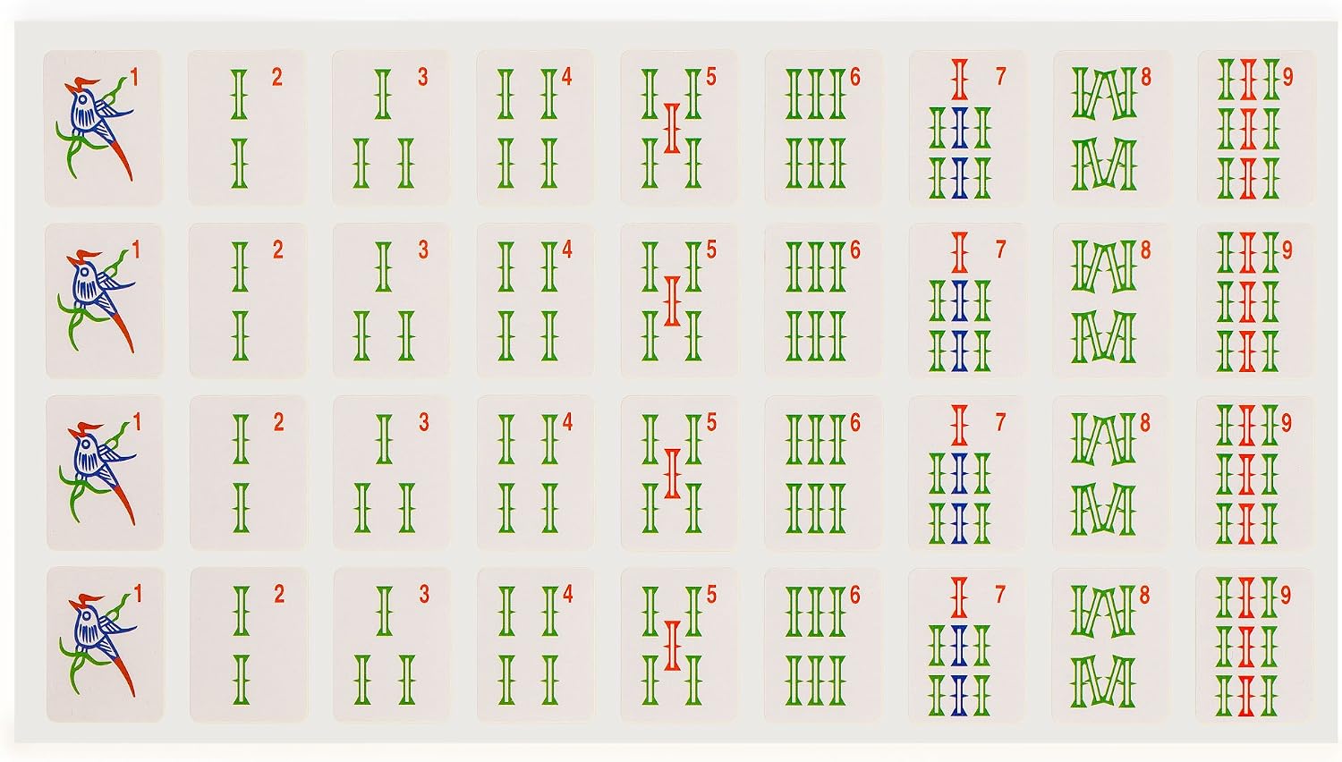Yellow Mountain Imports Set of 180 American Mahjong Tile Decal Stickers - Made