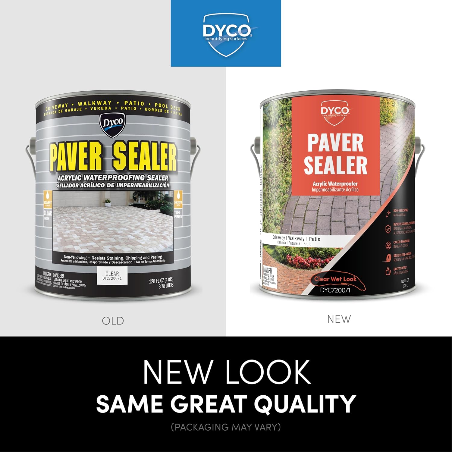 Dyco Paver Sealer Acrylic Waterproofing Sealer - Clear, 1 Gallon, Paver Sealer Wet Look, Concrete Patio Sealer, Concrete Sealer Driveway