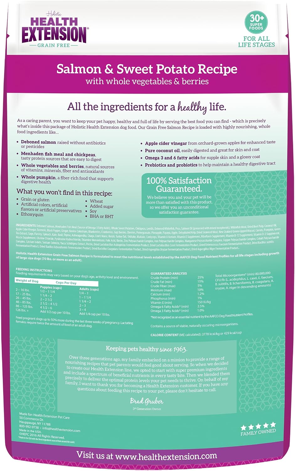 Health Extension Grain Free Venison & Sweet Potato Dry Dog Food - 30+ Superfoods and Probiotics for All Life Stages (10 lb)