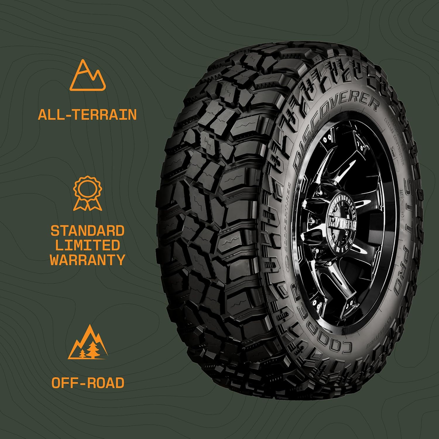 Cooper Discoverer STT Pro All-Season 37X13.50R22LT 123Q Tire | Light Truck Mud Terrain All Season Traction 123Q Rated E (10 Ply) Radial Construction Black Sidewall Tire