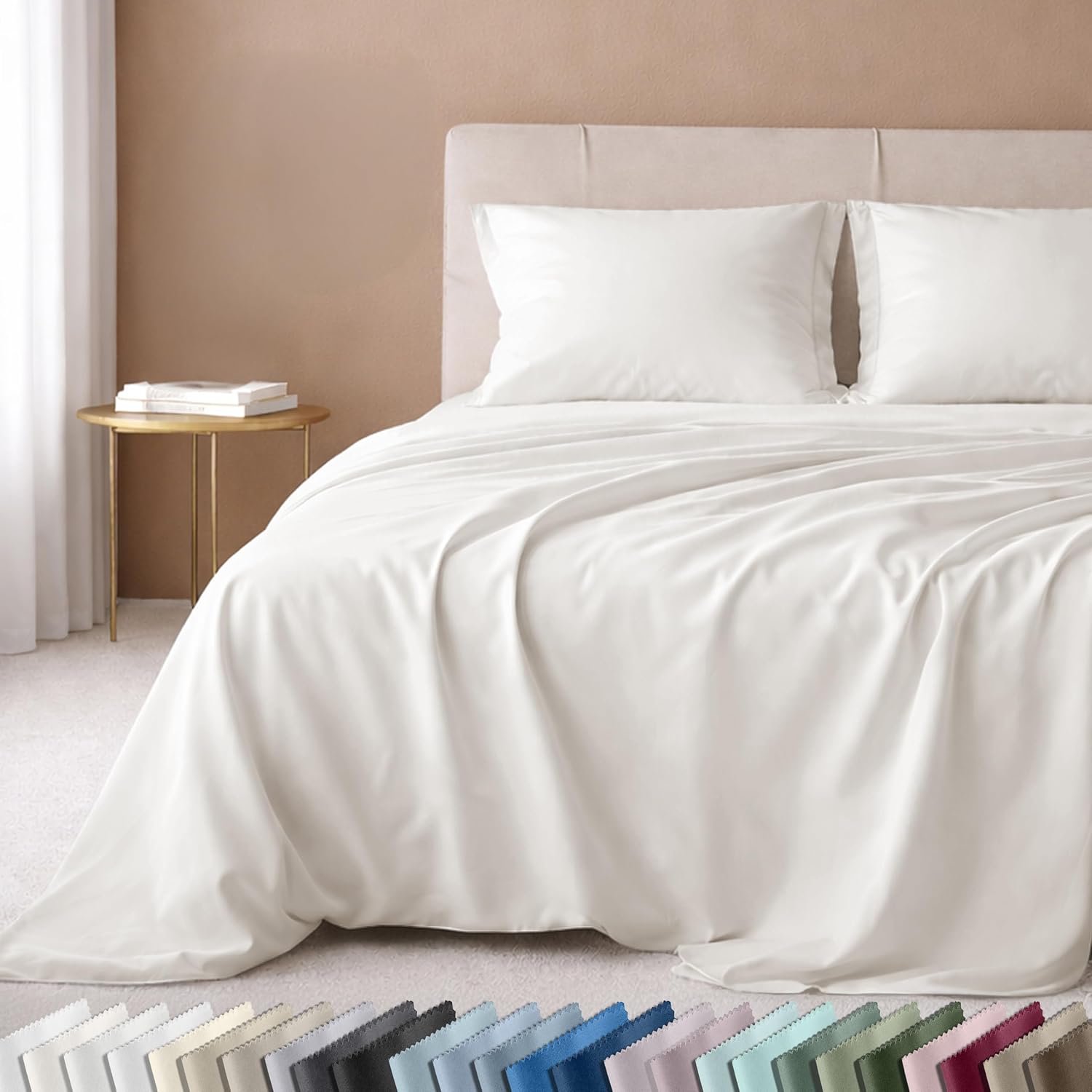 California Design Den Luxury 600 Thread Count Full Size Sheet Sets, Seafoam | 100% Cotton Sateen Backed by Good Housekeeping Seal, Soft & Smooth, 16" Deep Pocket, All-Around Elastic, Durable, Easy Care