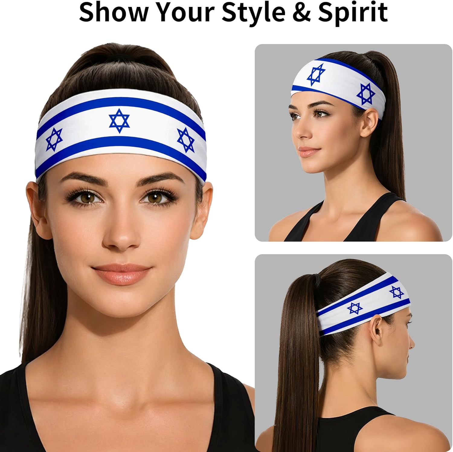 Sports Headband for Women Men,Flag Pattern Workout Head Band,Sweat Bands,Women Running Cycling Yoga Fitness,WorkoutSports Gift
