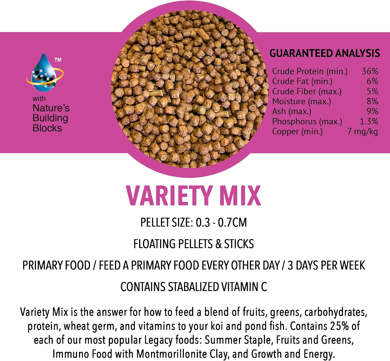 MICROBE-LIFT MLLVMXL Variety Mix Floating Fish Food Pellets and Sticks for Ponds, Water Gardens, and Fountains, for Live Goldfish and Koi, 14.5 Pounds