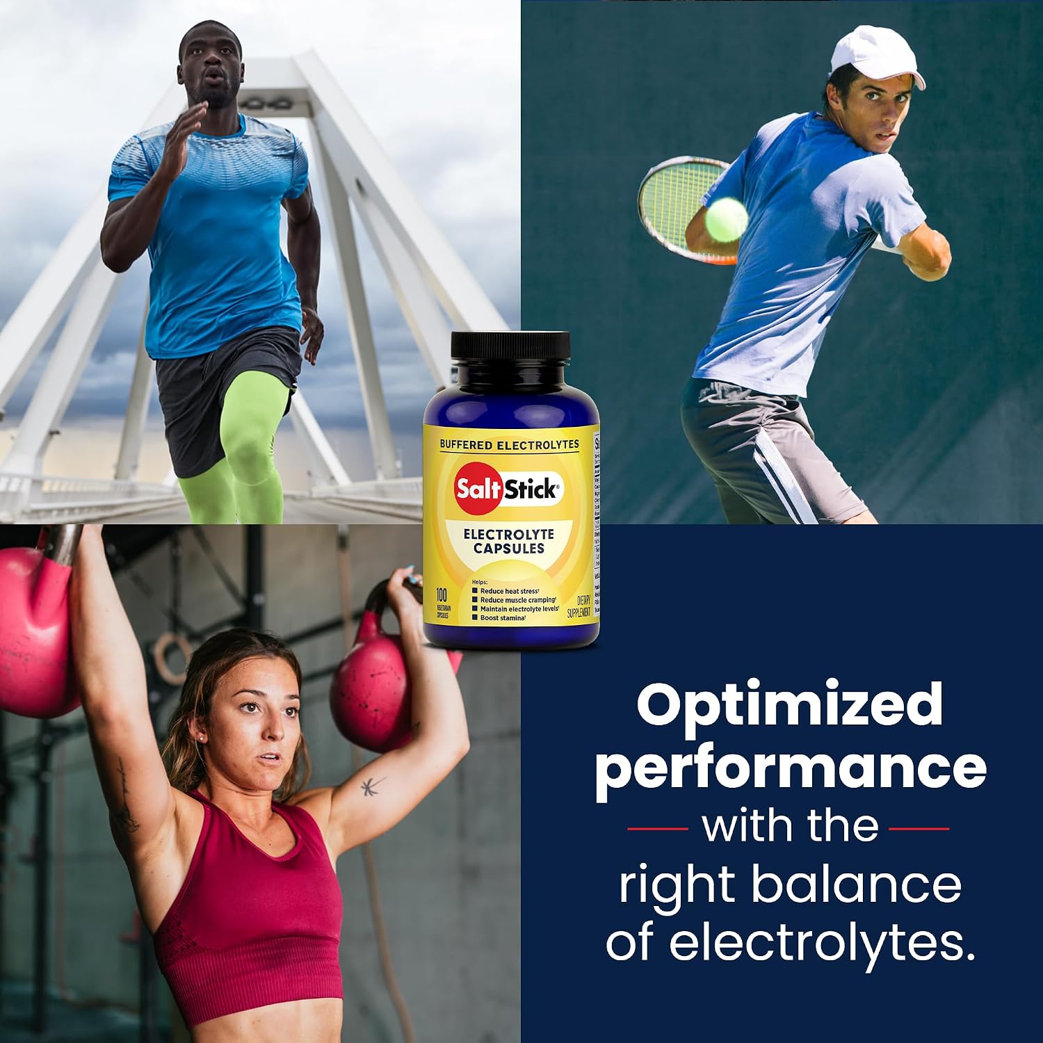 SaltStick Electrolytes with Caffeine - Salt Pills and Electrolytes for Running, Hydration, Leg Cramps Relief, Sports Recovery, Hiking Essentials - Salt, Magnesium, Potassium, Vitamin D3 - 100 Count | Electrolyte capsules to replace what you lose in sweat…