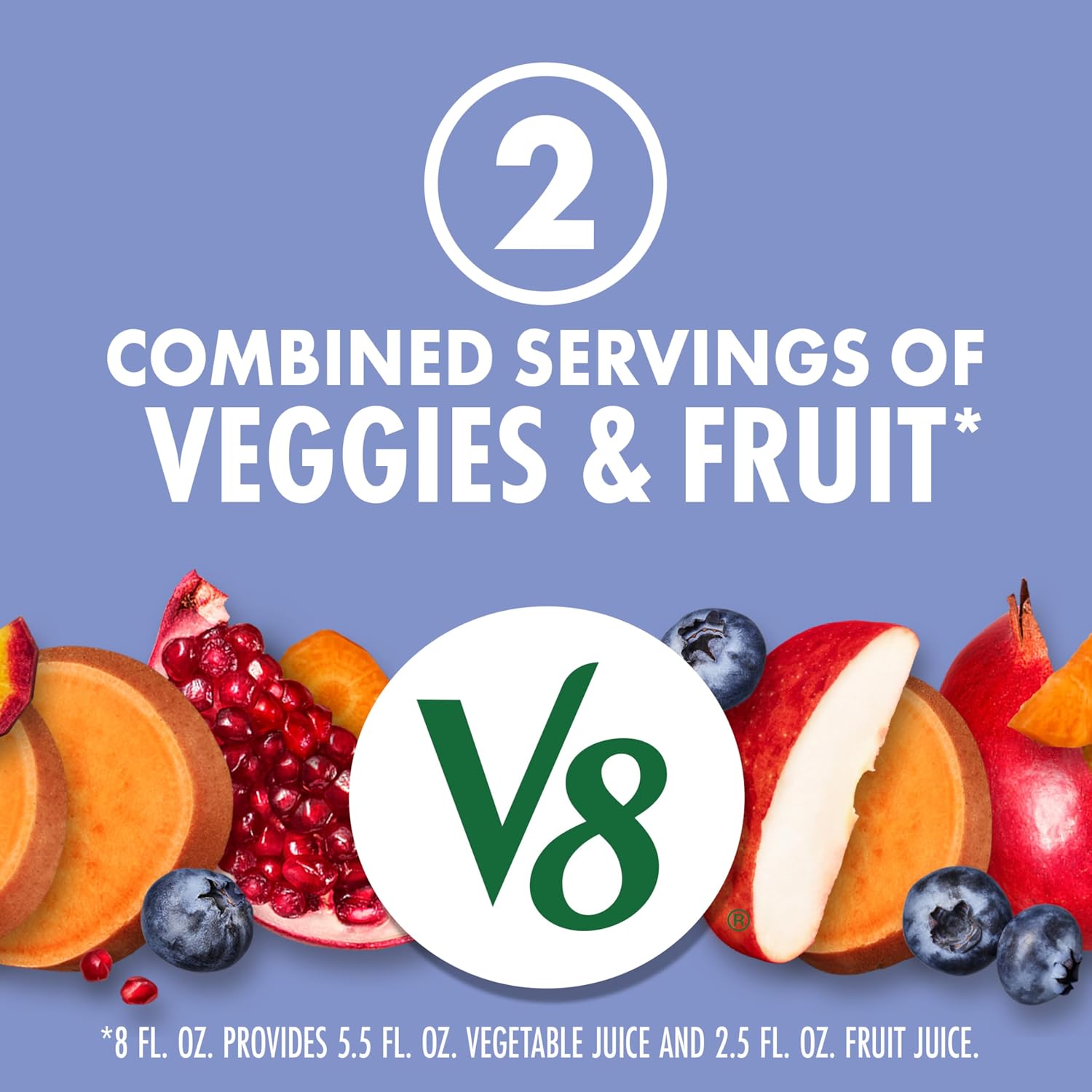 V8 Blends 100% Juice Pomegranate Blueberry Juice, Fruit and Vegetable Juice Blend, 46 Fl Oz Bottle