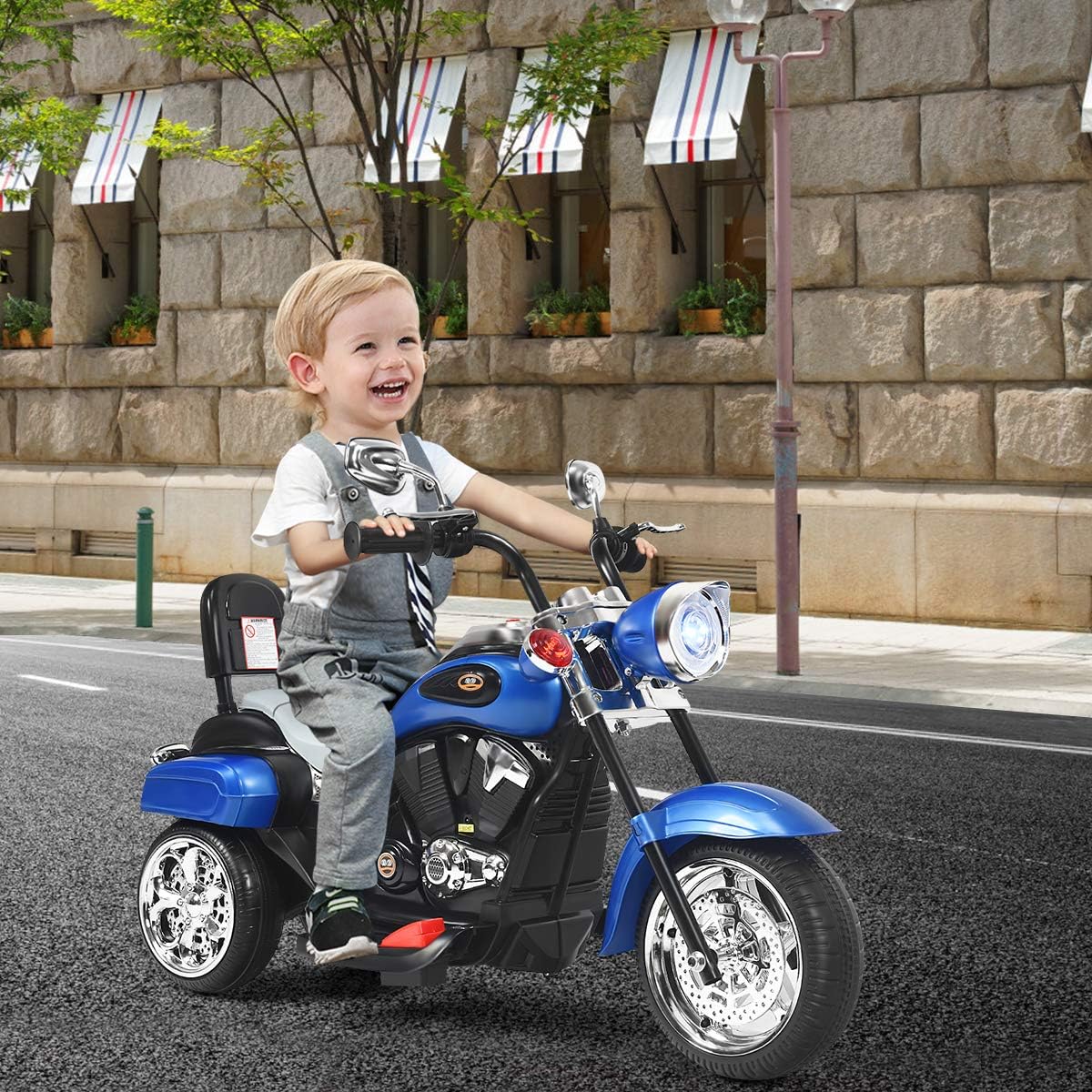 Costzon 6V Ride on Chopper Kids Motorcycle with Horn, Headlight (Red)