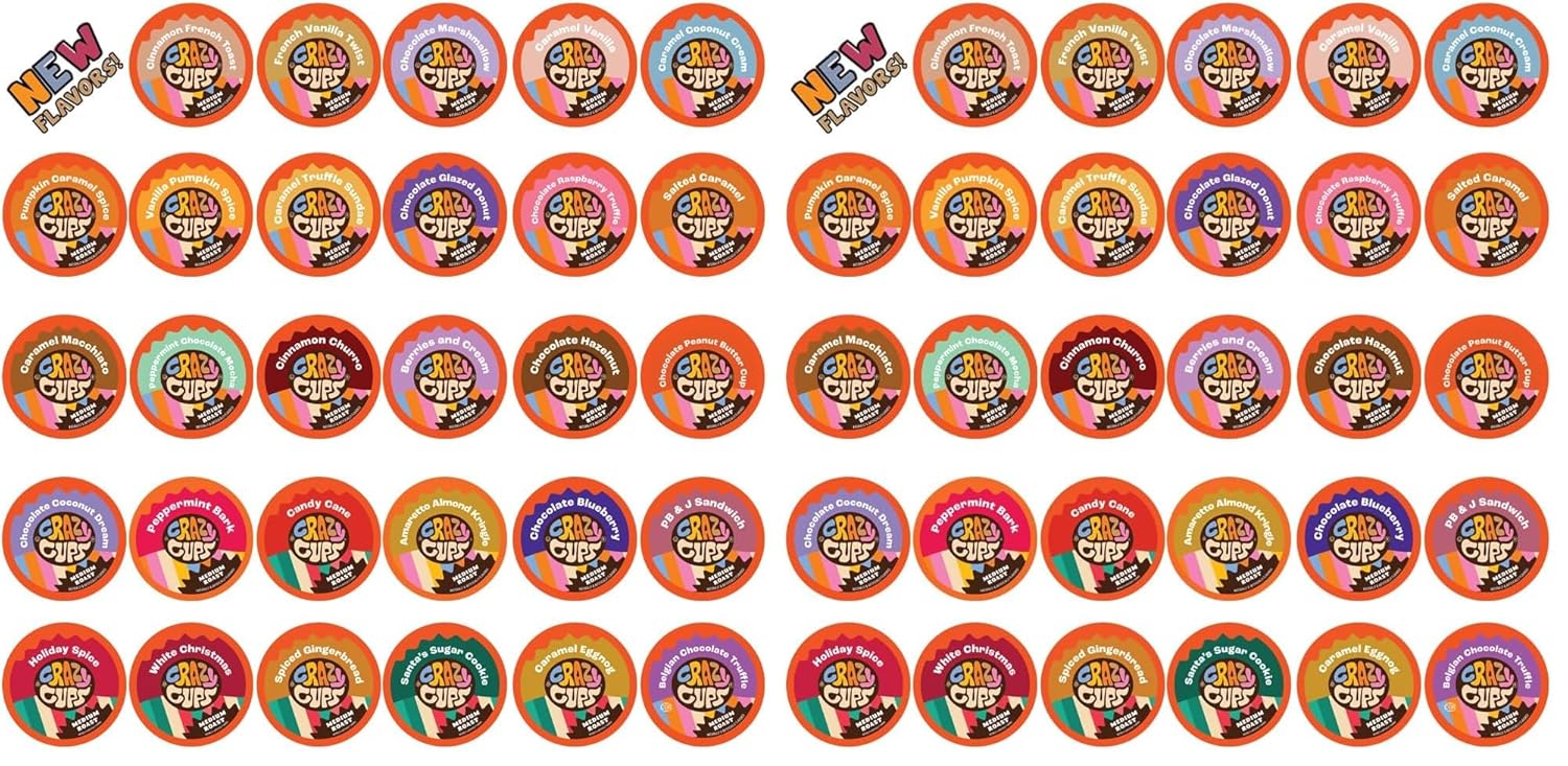 Crazy Cups Seasonal Premium Hot Chocolate Single Serve Cups for Keurig K Cup Brewers Variety Pack Sampler, 40 Count
