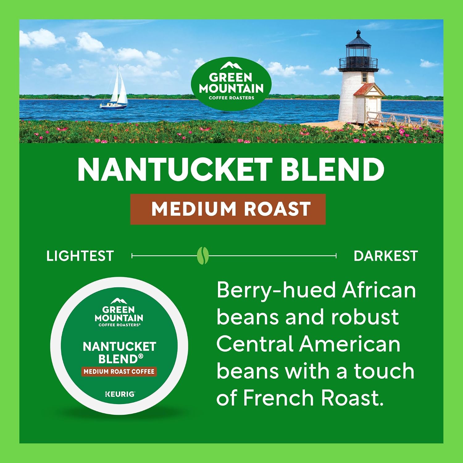 Green Mountain Coffee Nantucket Blend Keurig Single-Serve K-Cup Pods, Medium Roast Coffee, 96 Count