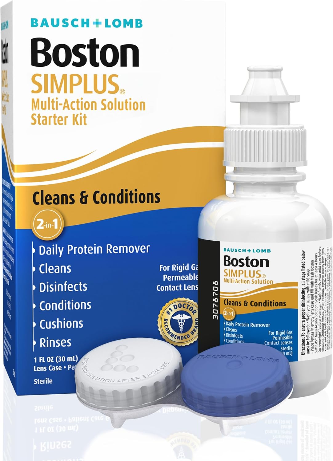 Boston SIMPLUS Multi-Action Solution, Cleans & Conditions Rigid Gas Permeable (RGP) Lens, Daily Protein Remover, 3.5 Fl Oz