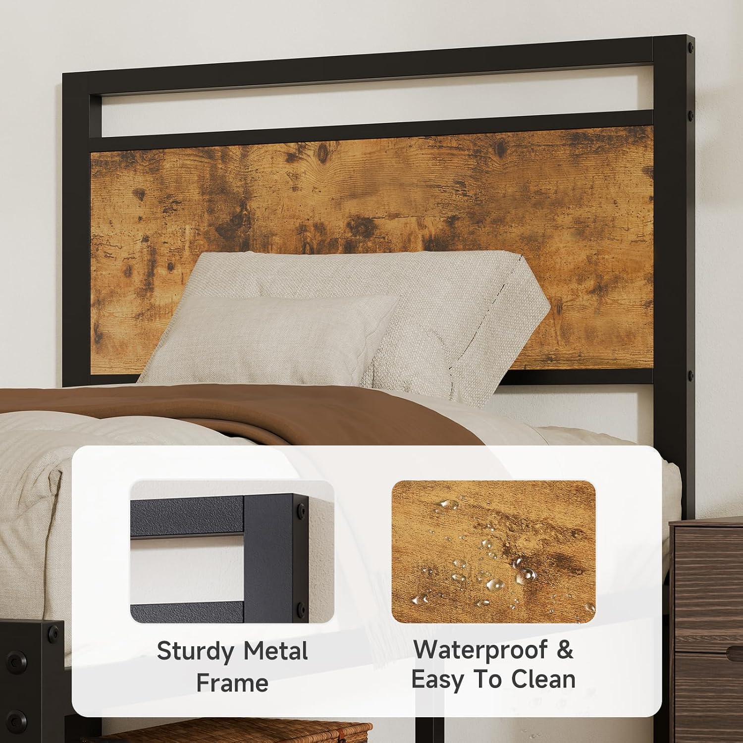 Z-hom Easy Assembly Queen Bed Frame & Headboard Footboard,Underbed Storage | Sturdy Metal Structure,Silent Anti-Slip Support,Under Bed Storage Space,No Box Spring Needed,Modern Bedroom Furniture