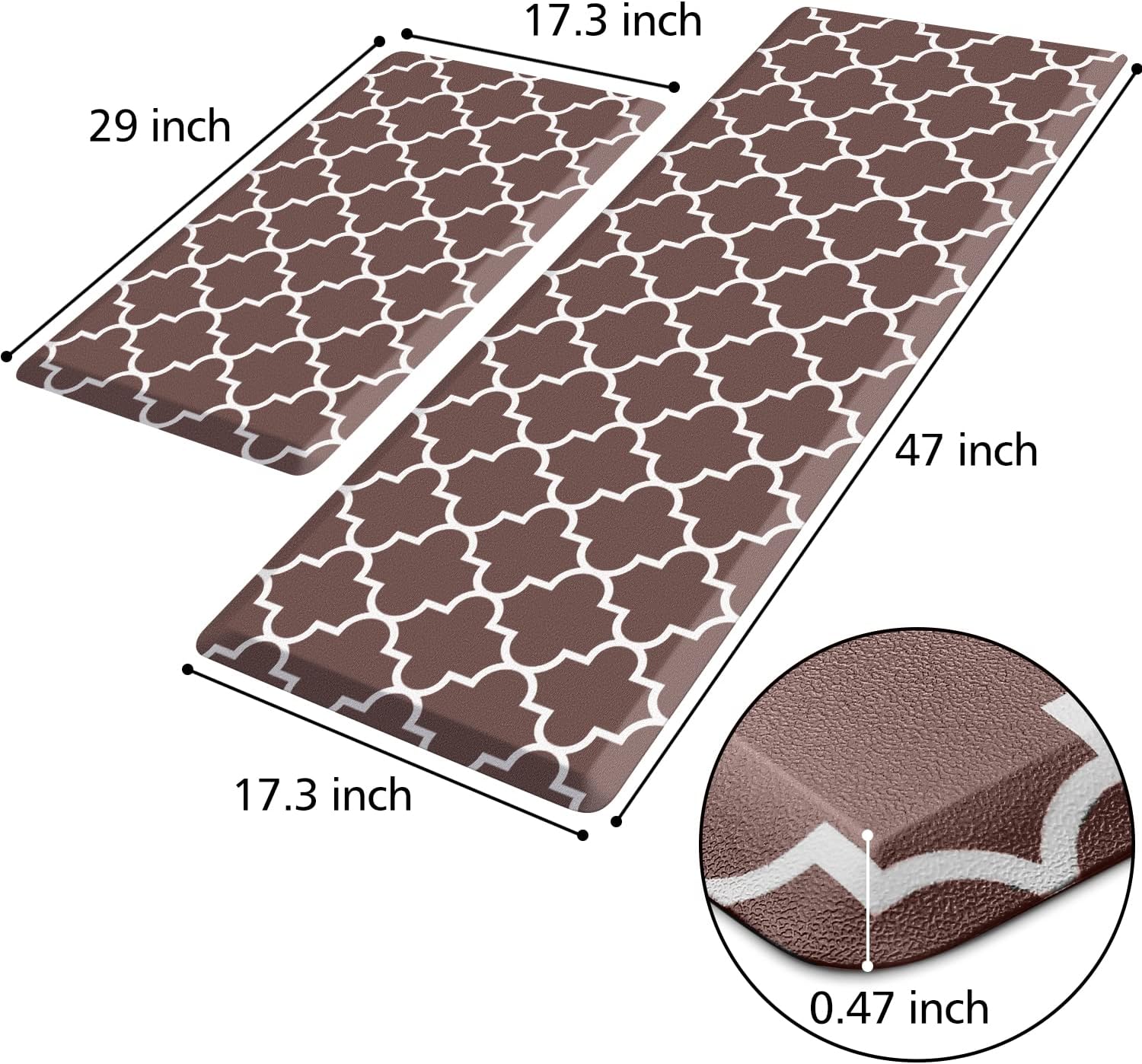 KMAT Kitchen Mat Set of 2,Cushioned Anti-Fatigue Kitchen Mats for Floor