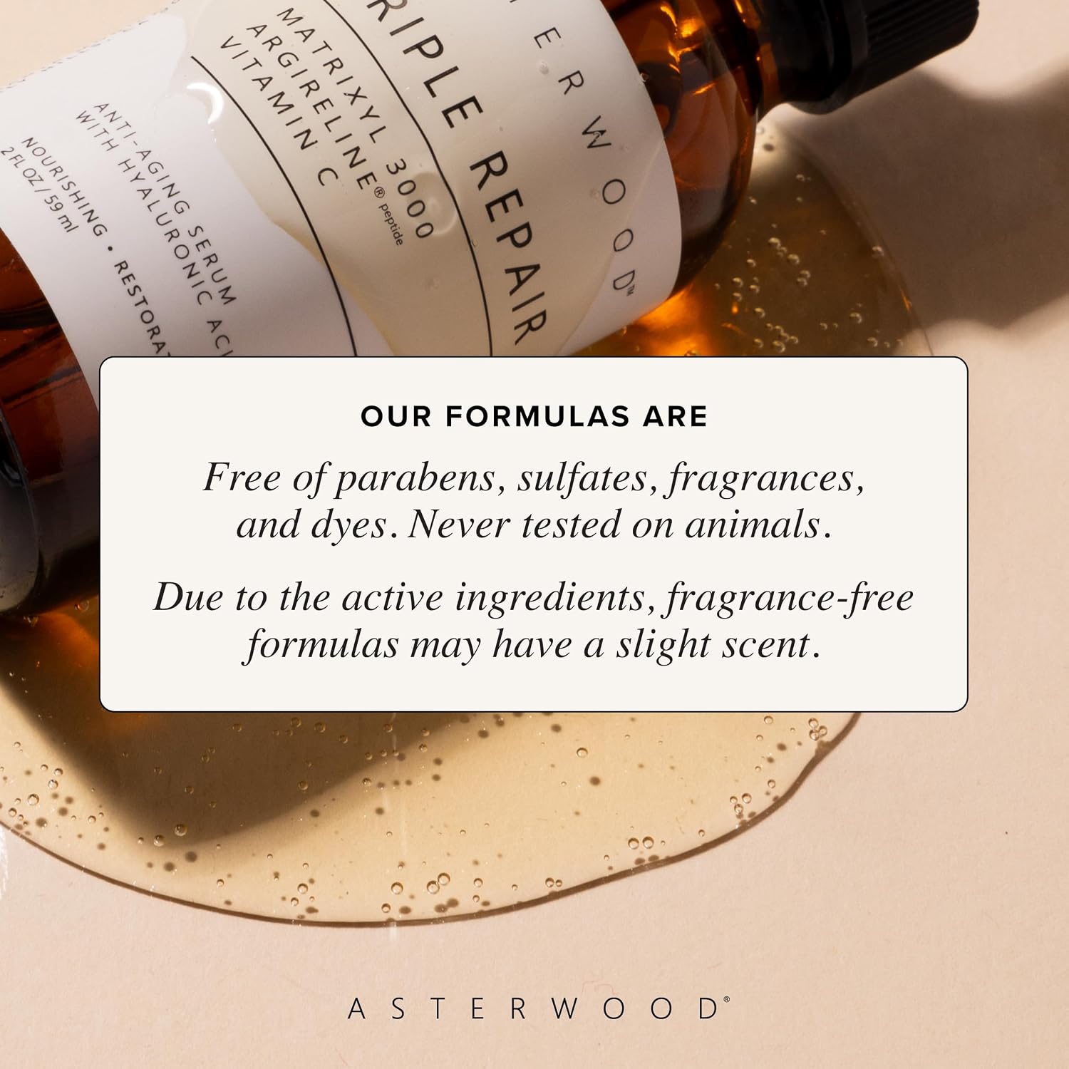 Asterwood Triple Repair Peptide Serum, Matrixyl 3000, Argireline & Vit. C | Minimizes Fine Lines & Stimulates Collagen, Formulated with Hyaluronic Acid, Cruelty-Free, 8 Fl Oz