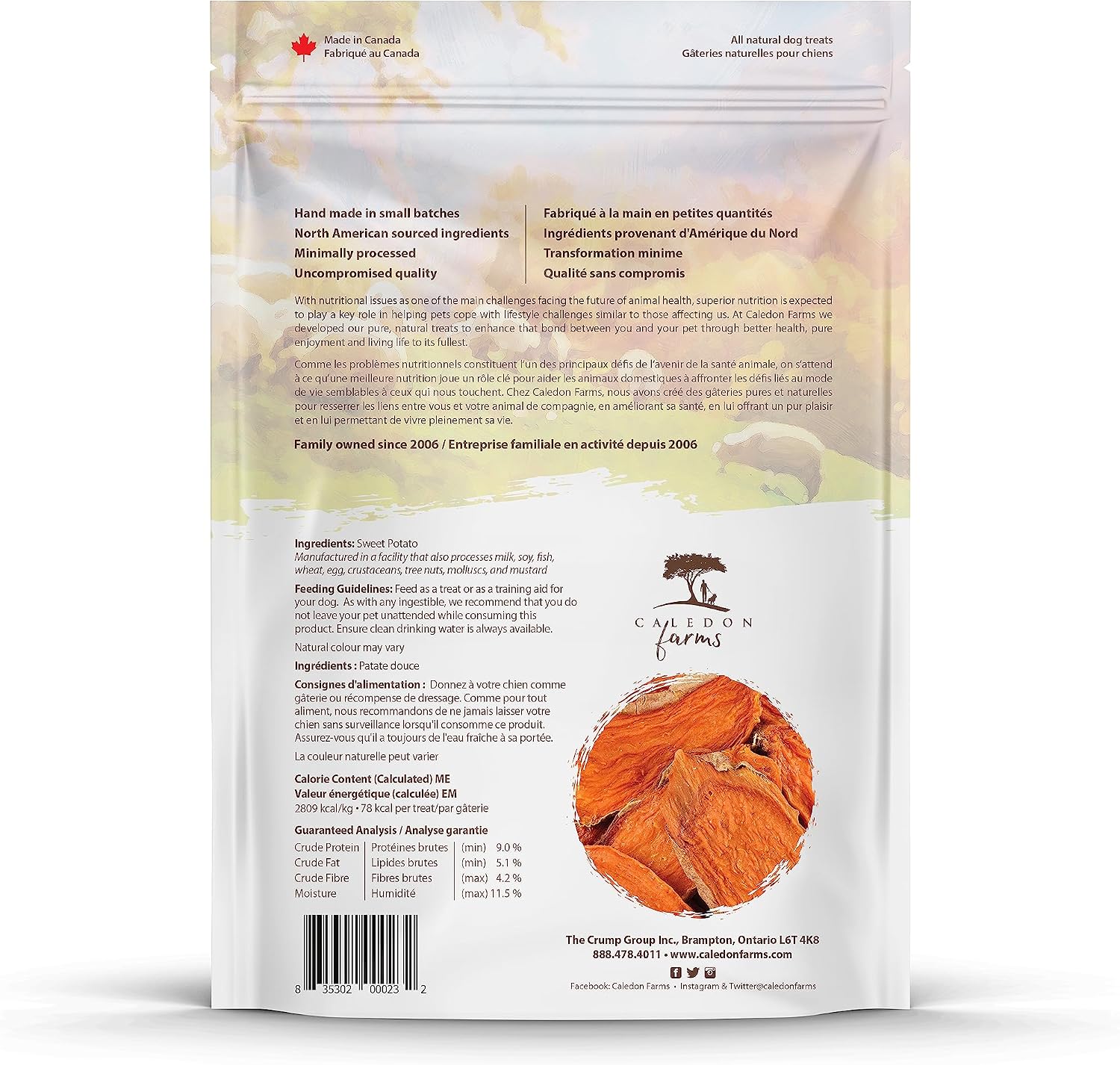 Caledon Farms Sweet Potato Chews for Dogs 9.3 OZ