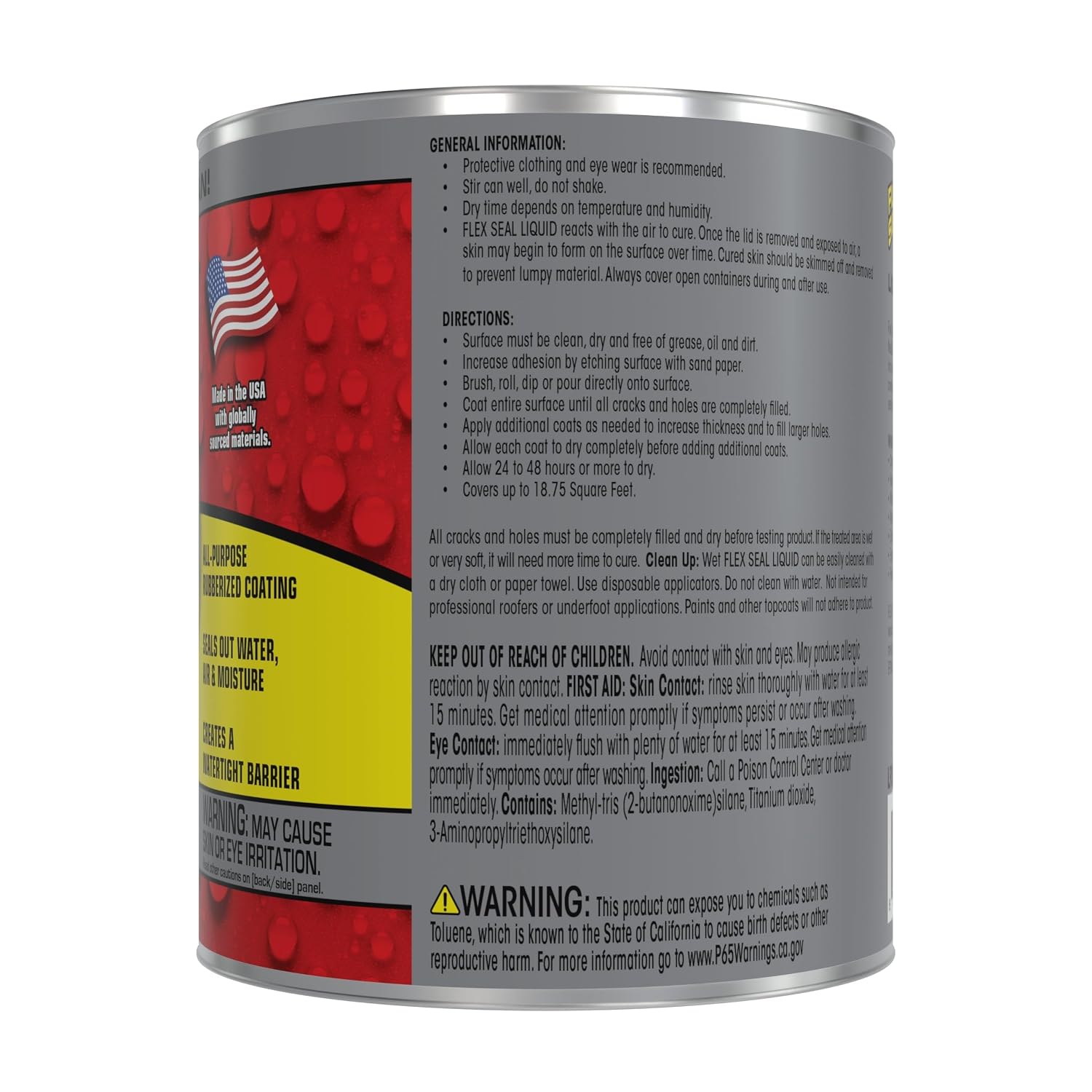 Flex Seal Liquid, Rubber Coating Sealant, Waterproof, Flexible, Breathable, and UV Resistant, Roof Repair, Basements, RV, Campers, Trailers, Marine