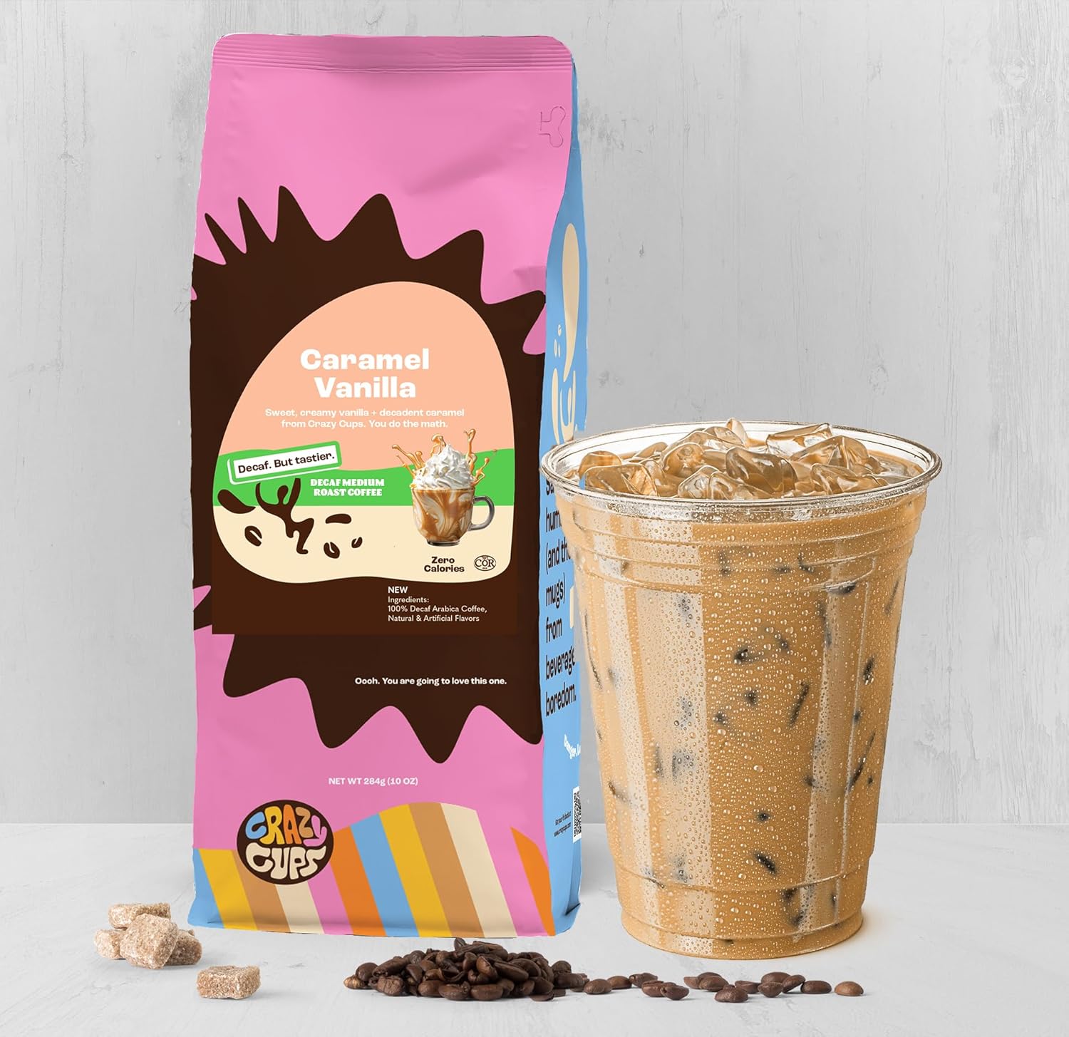 Crazy Cups Flavored Ground Coffee, Cinnamon French Toast, in 10 oz Bag, For Brewing Flavored Hot or Iced Coffee
