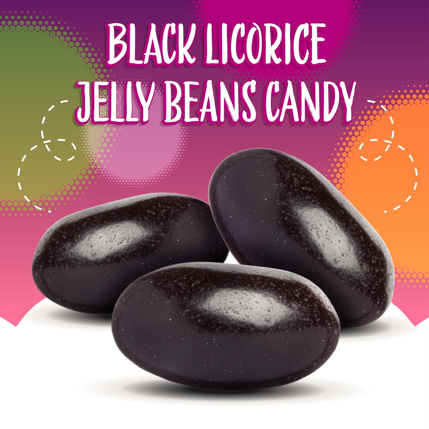 Black Licorice Jelly Beans, Classic Licorice Candy, 2 Lb Bag | Old Fashioned Candy, Chewy Candy