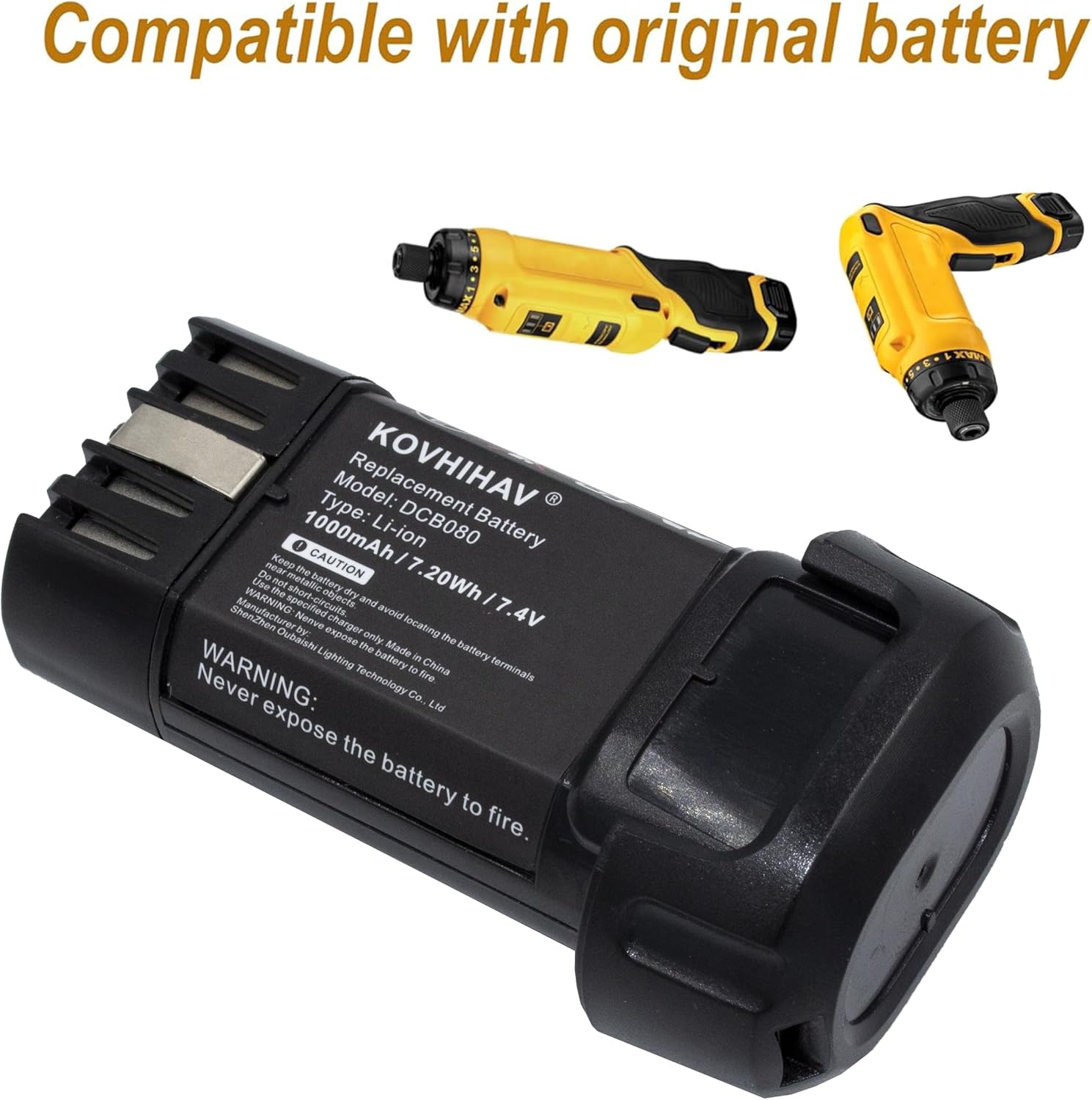 8V MAX Replacement Battery for DCB080 DCF680N1 DW4390 DCF680N2 DCL023 DCF680 DCB095 DCF682